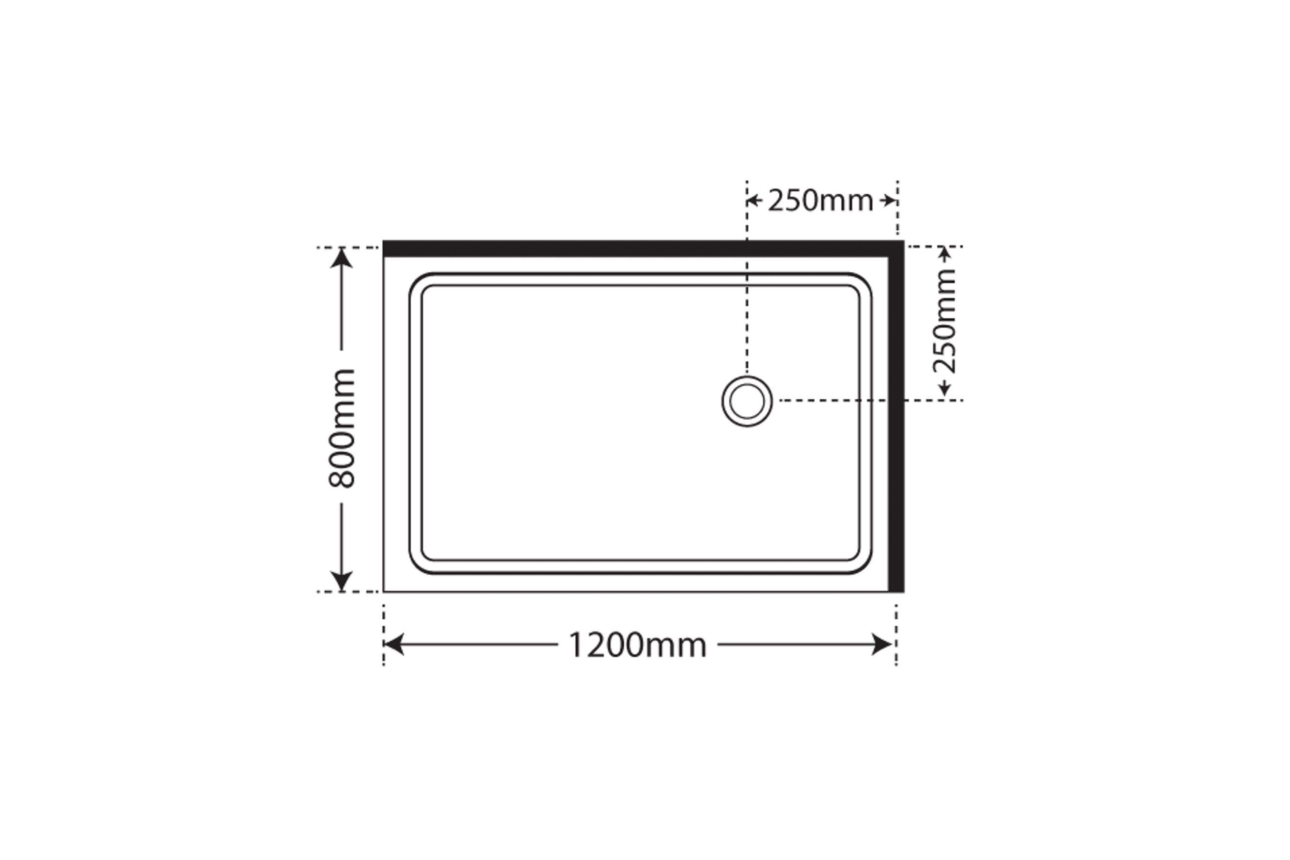 Horizon 2 Sided Sliding Door Shower with Clear Glass
