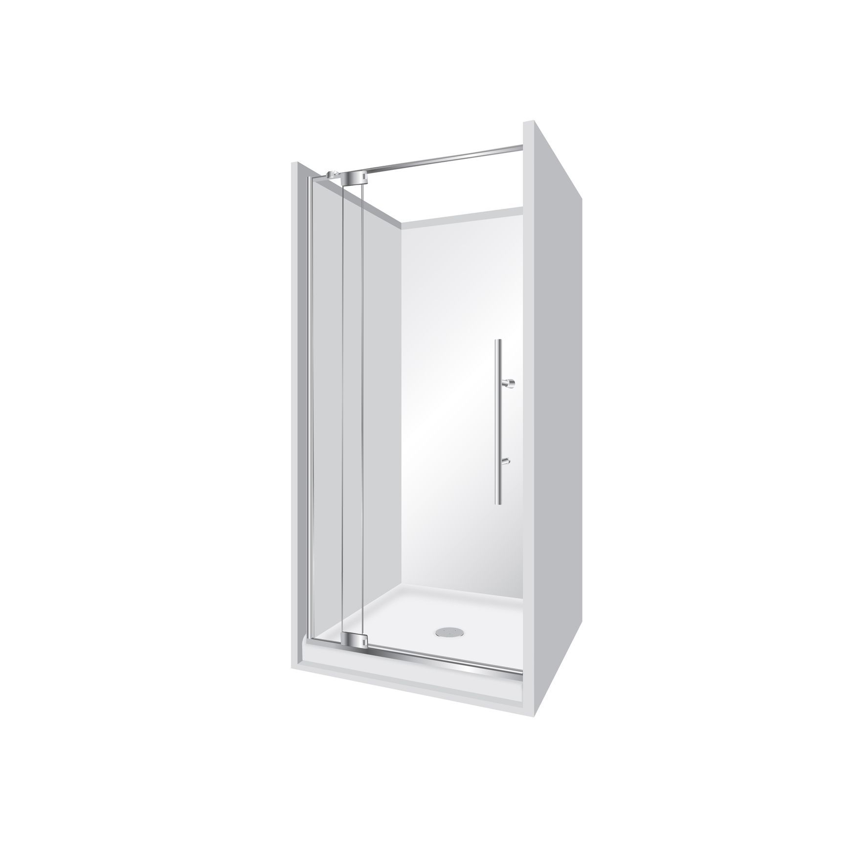 Adjustable Frameless Pivot Showers