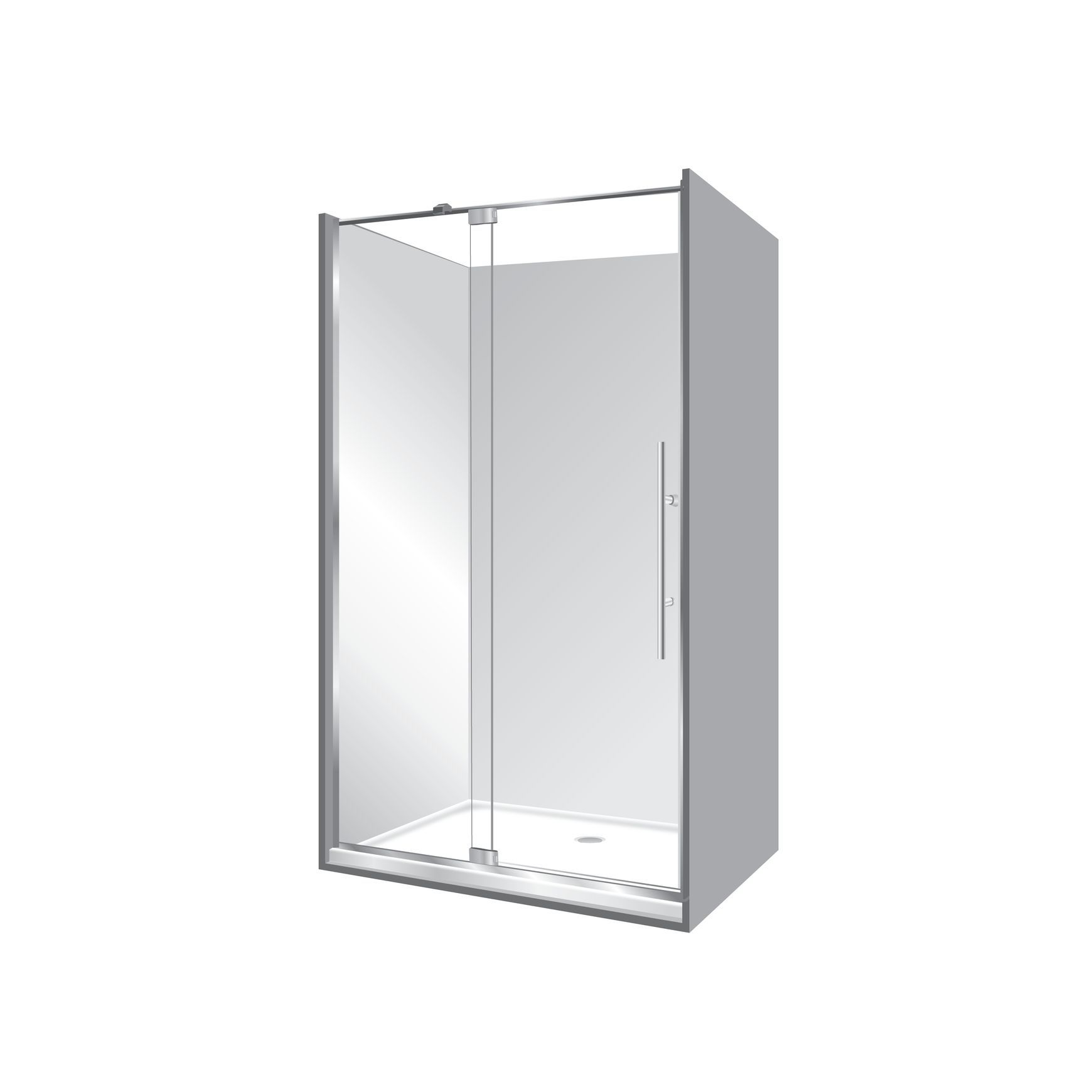 Adjustable Frameless Pivot Alcove 900x1200x900