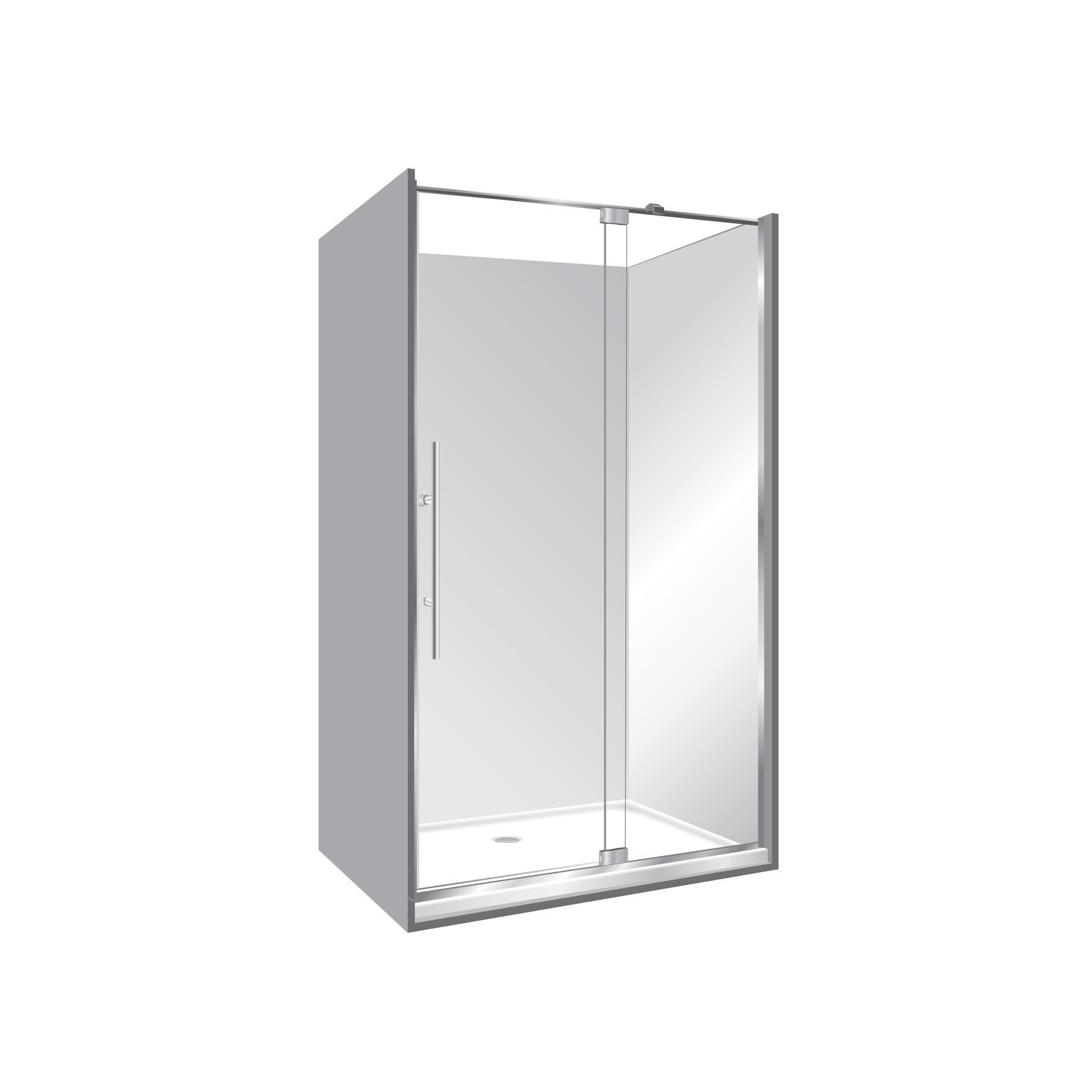 Adjustable Frameless Pivot Alcove 900x1200x900