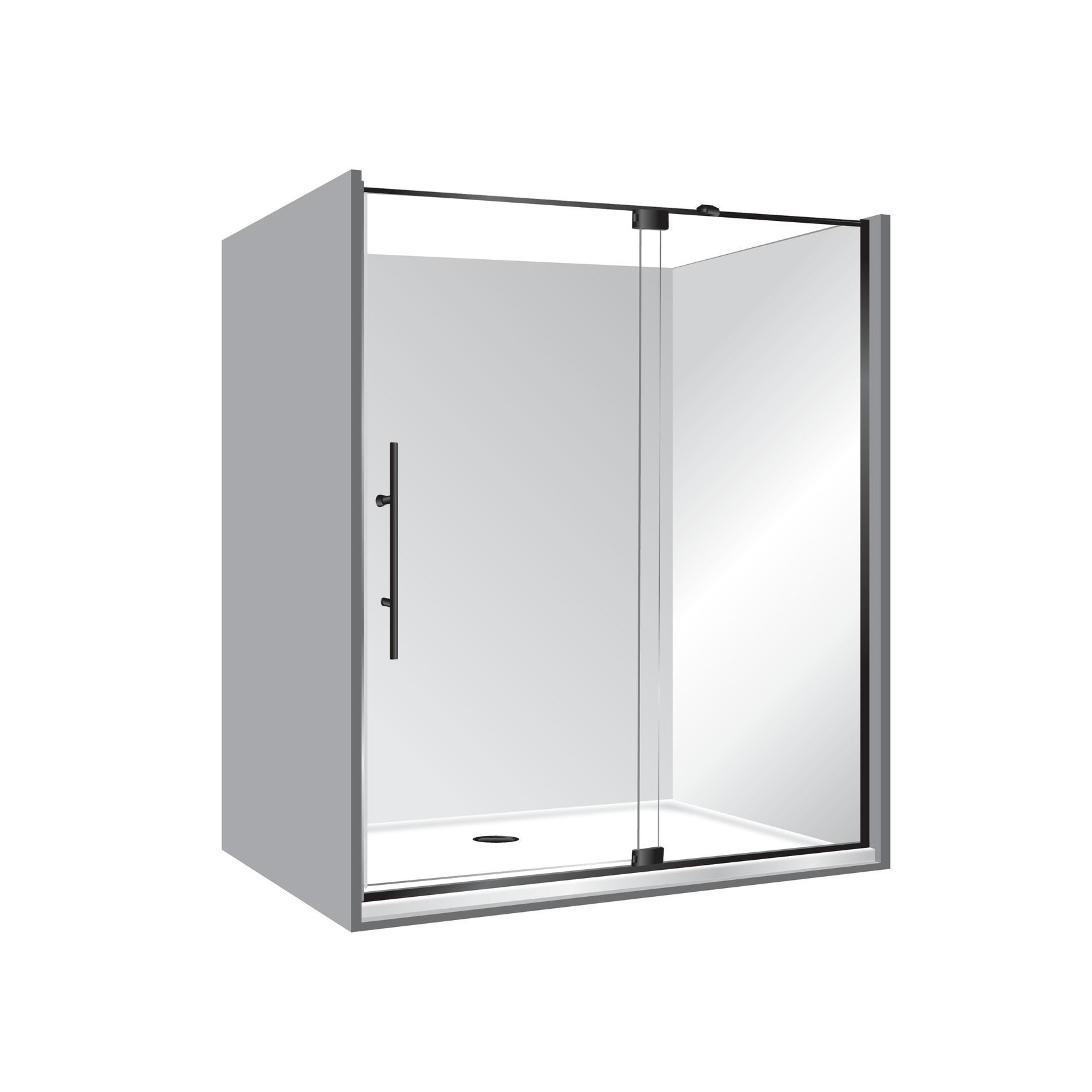 Adjustable Frameless Pivot Alcove 900x1500x900