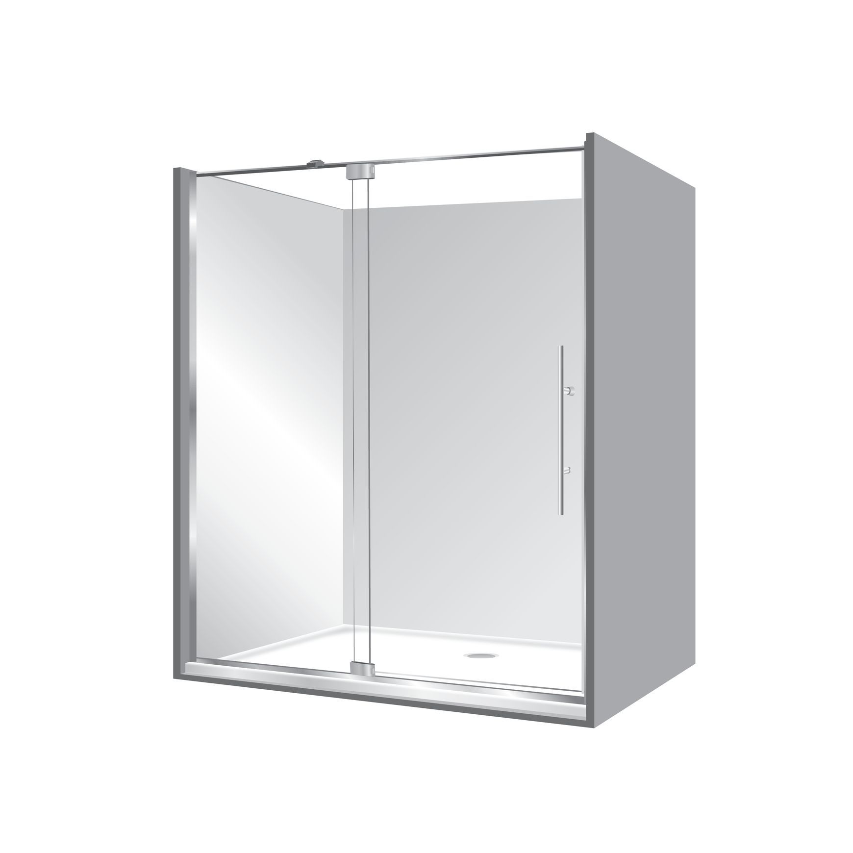 Adjustable Frameless Pivot Alcove 900x1600x900