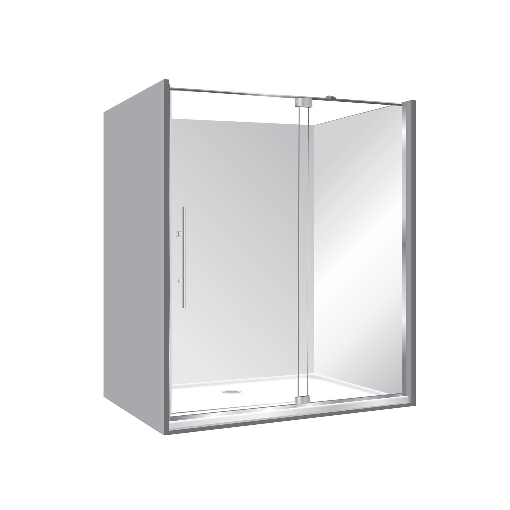 Adjustable Frameless Pivot Alcove 900x1500x900