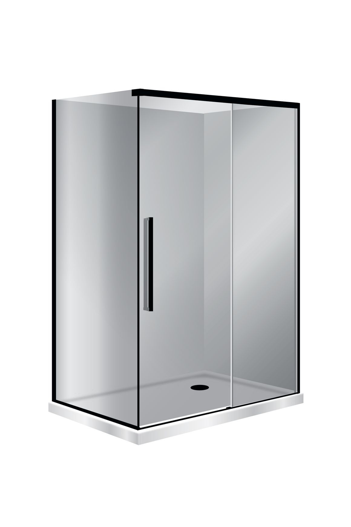Horizon 2 Sided Sliding Door Shower with Grey Glass