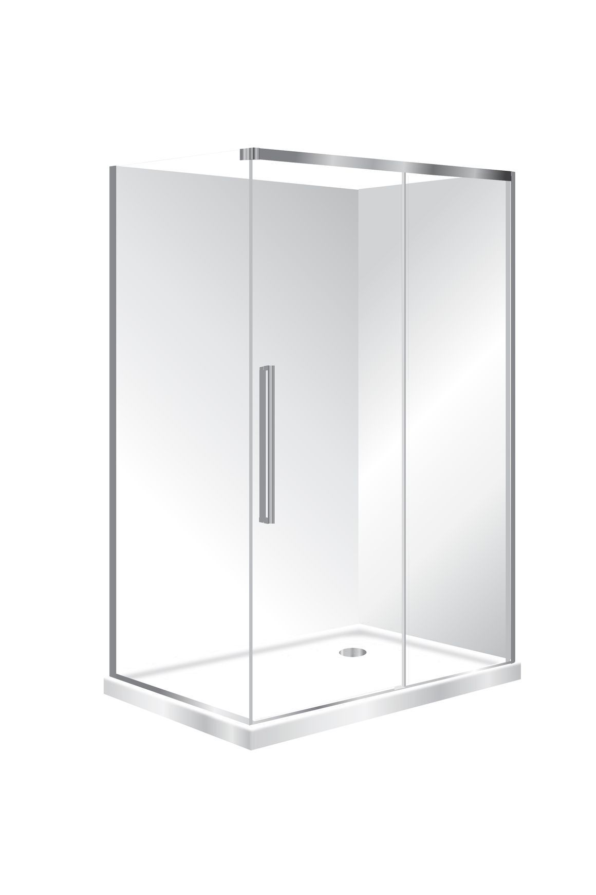 Horizon 2 Sided Sliding Door Shower with Clear Glass