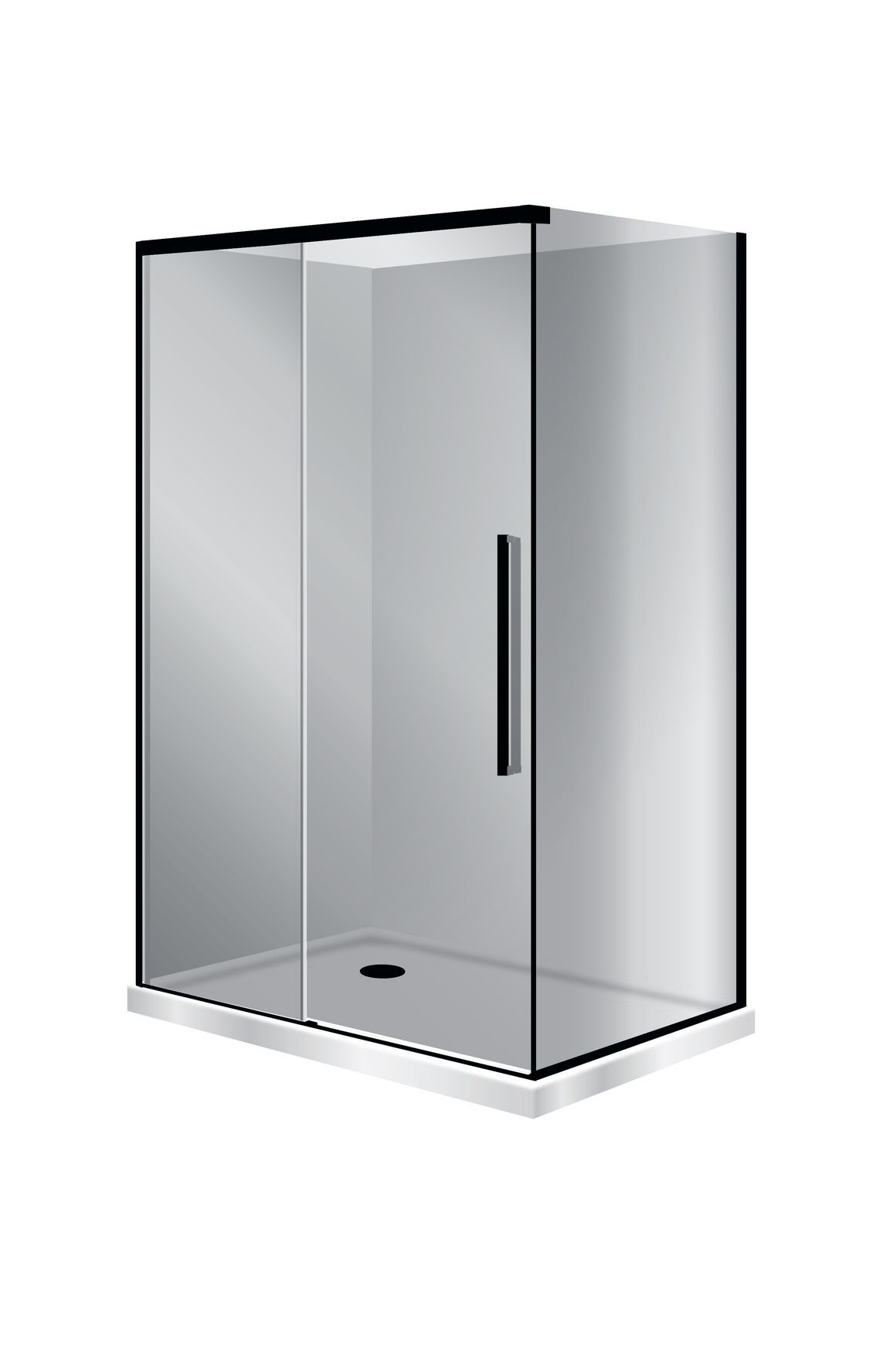 Horizon 2 Sided Sliding Door Shower with Grey Glass
