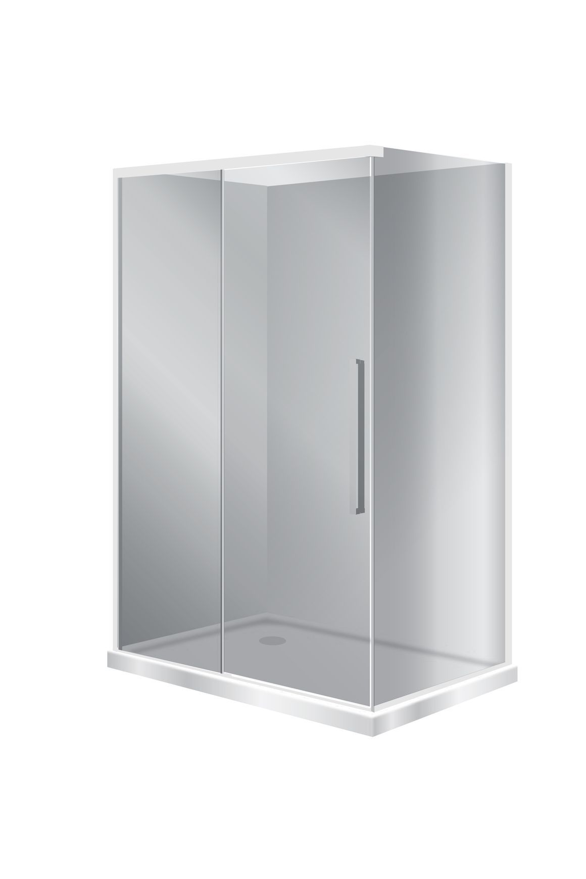 Horizon 2 Sided Sliding Door Shower with Grey Glass