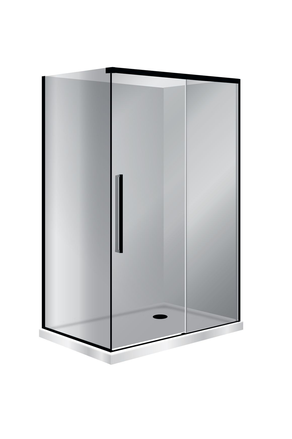 Horizon 2 Sided Sliding Door Shower with Grey Glass