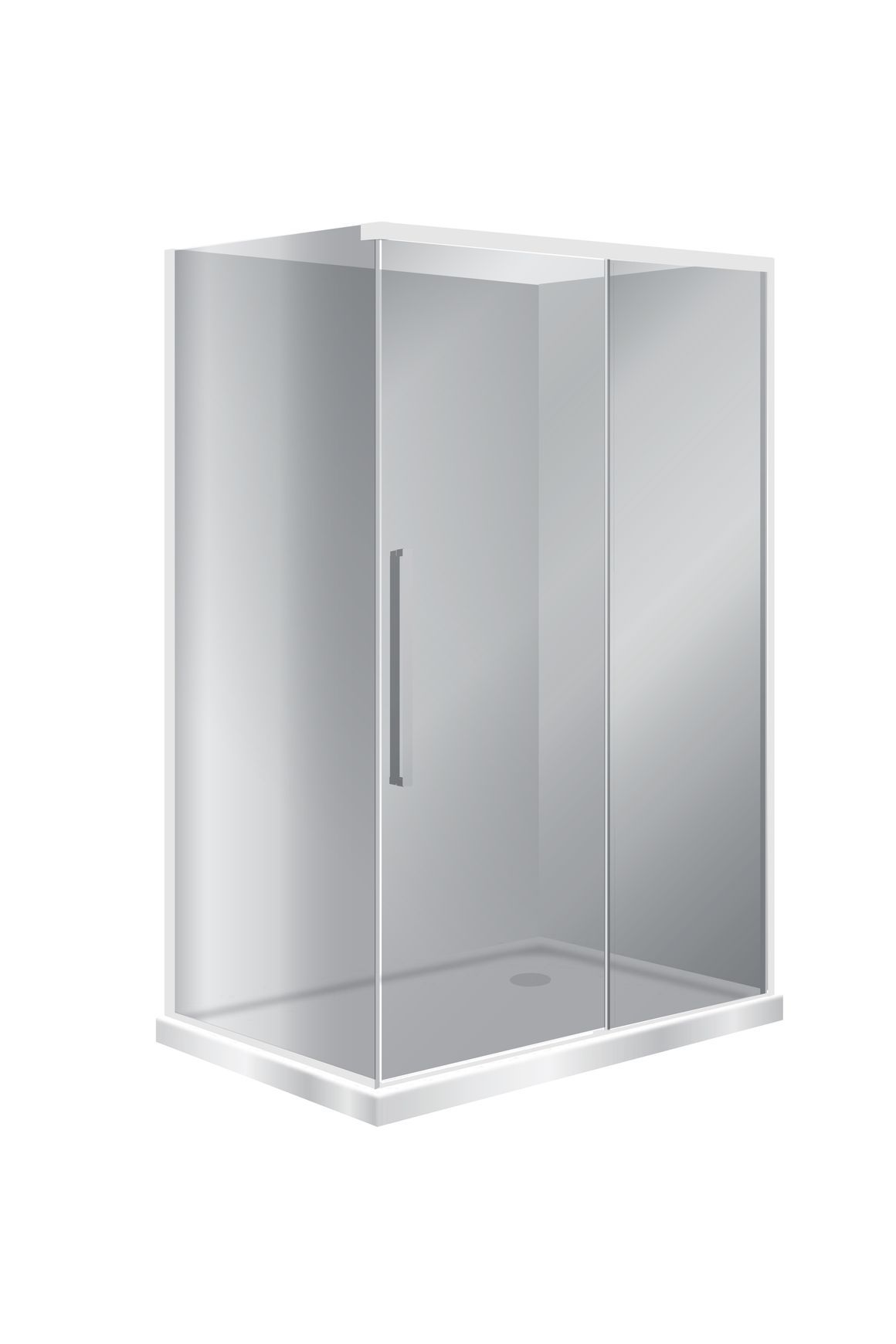 Horizon 2 Sided Sliding Door Shower with Grey Glass