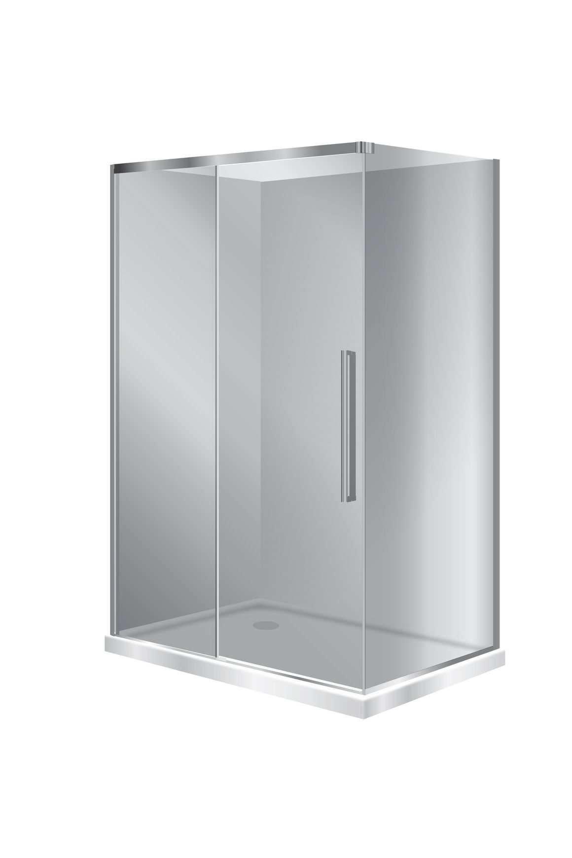 Horizon 2 Sided Sliding Door Shower with Grey Glass
