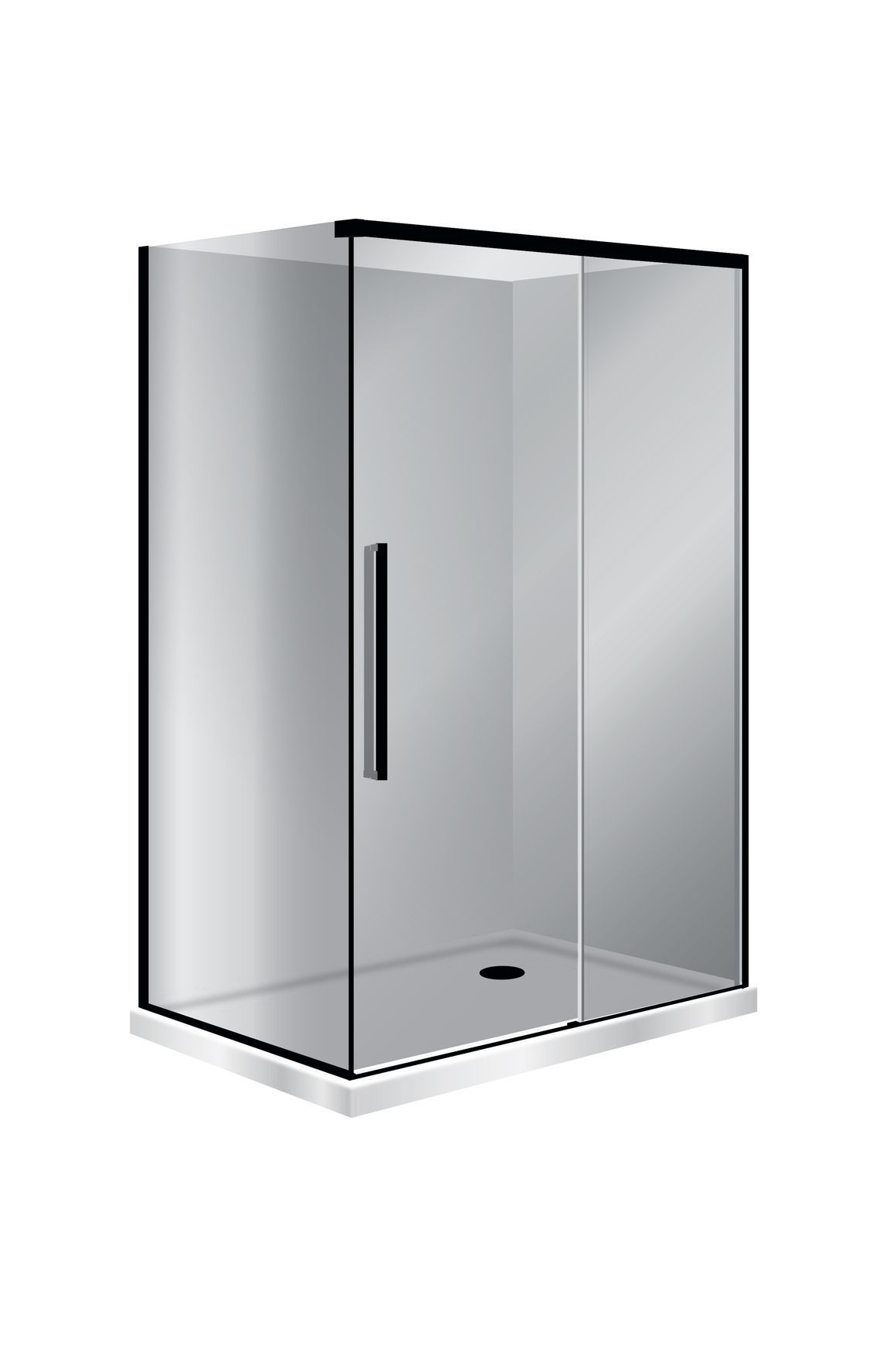 Horizon 2 Sided Sliding Door Shower with Grey Glass