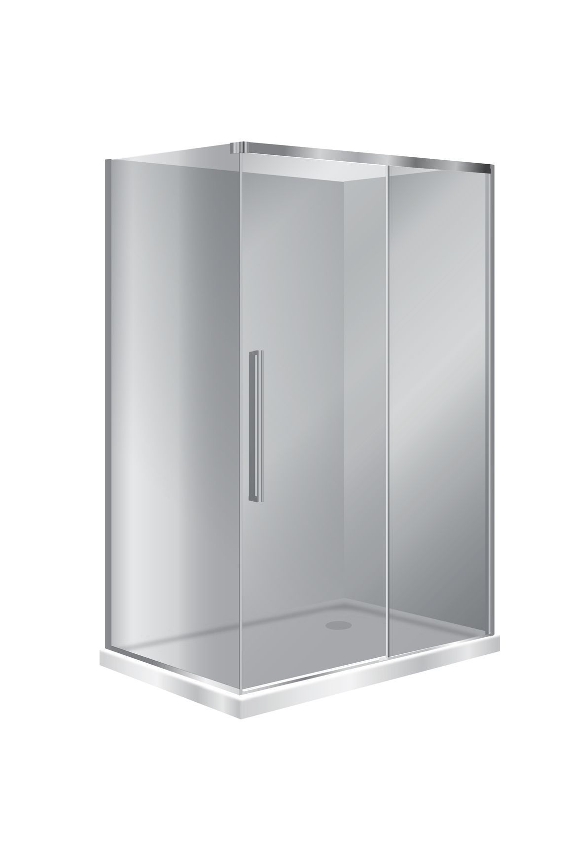 Horizon 2 Sided Sliding Door Shower with Grey Glass