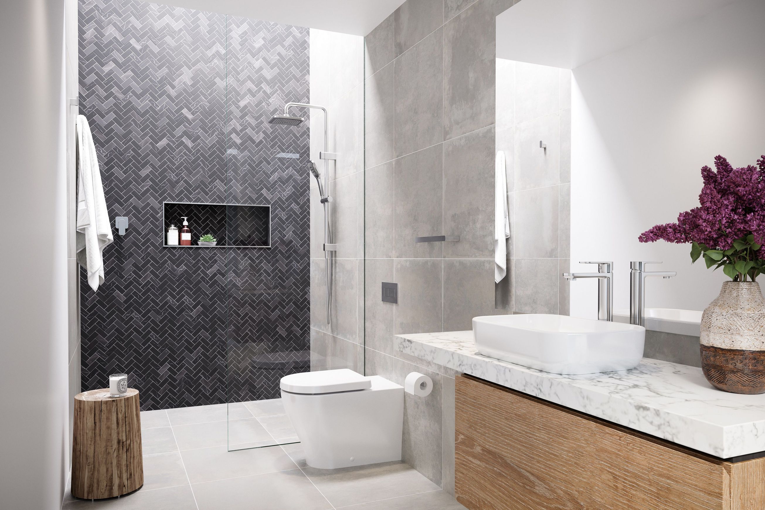 Luna Multi-function Rail Shower with Overhead