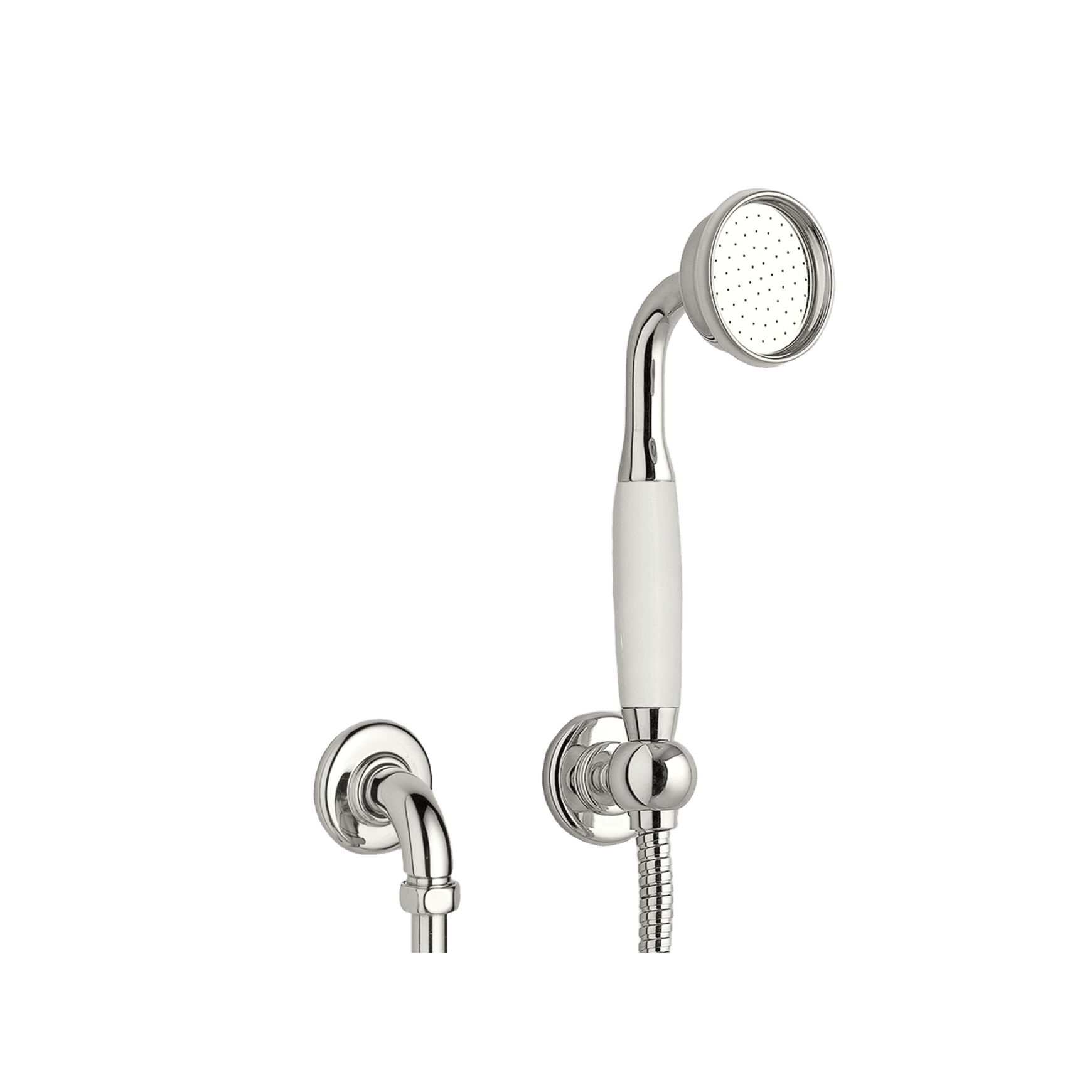 The Water Monopoly - Rockwell Straight Handshower On Hose With Wall Outlet, Parking Bracket & Metal/Coloured Shower Handle