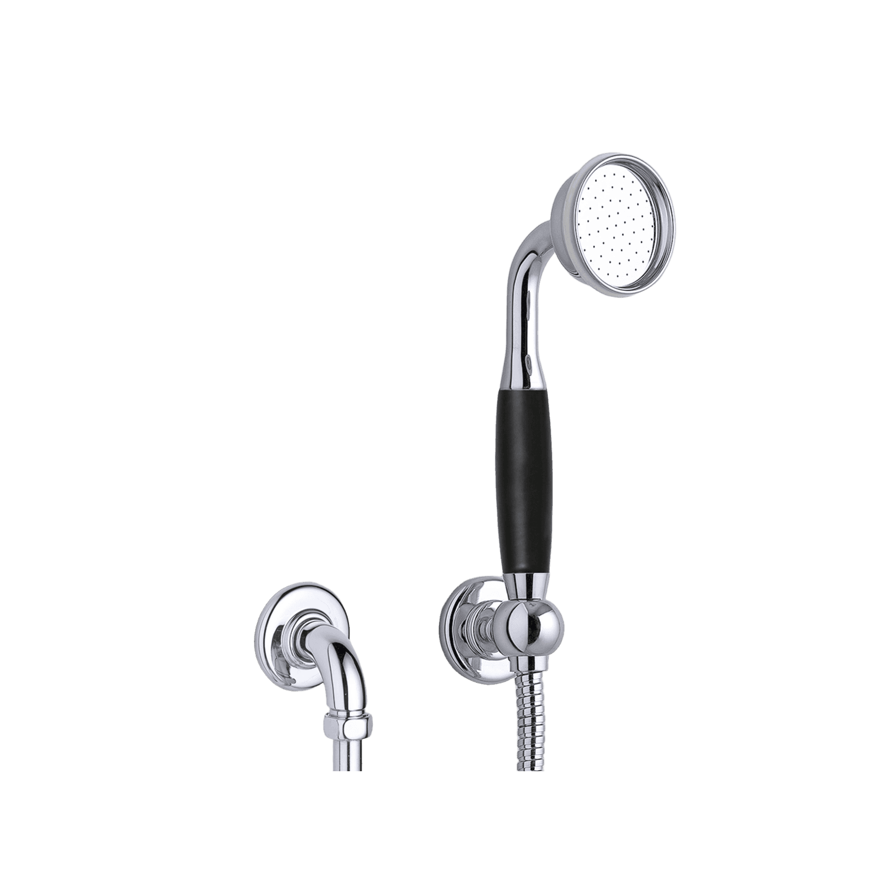 The Water Monopoly - Rockwell Straight Handshower On Hose With Wall Outlet, Parking Bracket & Metal/Coloured Shower Handle