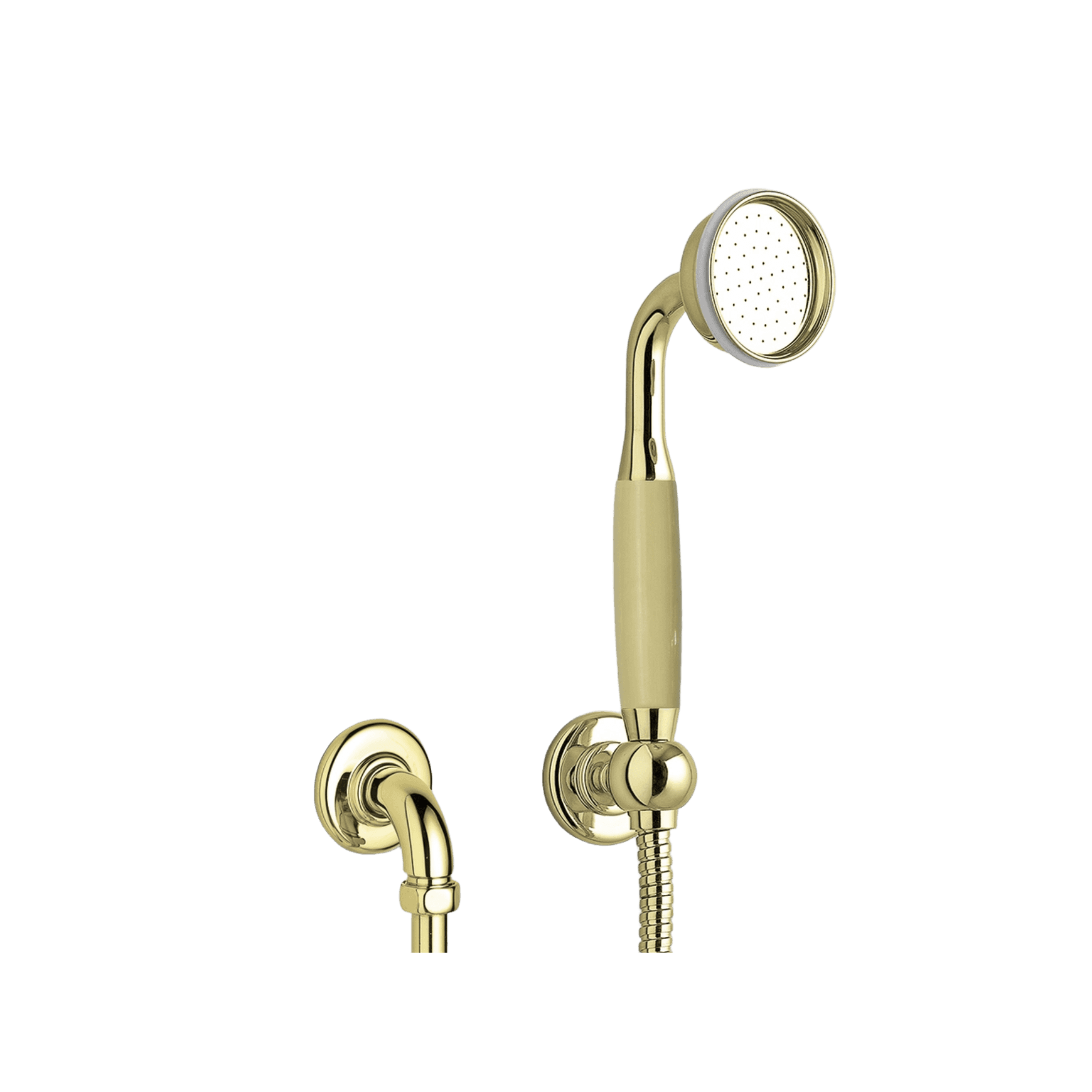 The Water Monopoly - Rockwell Straight Handshower On Hose With Wall Outlet, Parking Bracket & Metal/Coloured Shower Handle