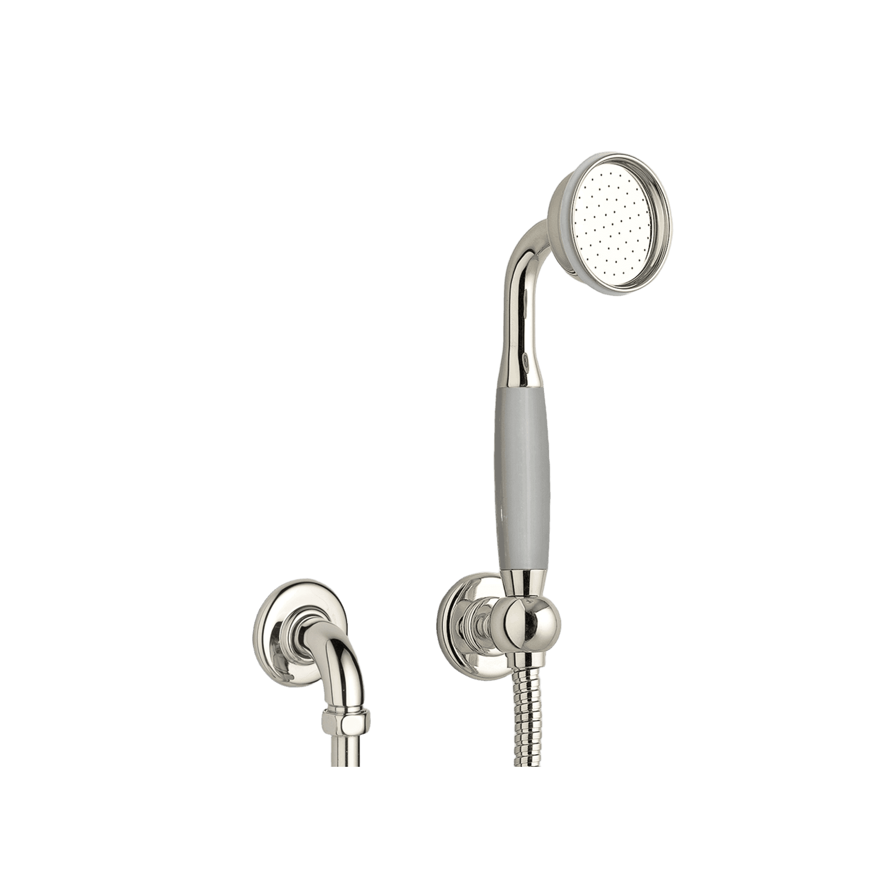 The Water Monopoly - Rockwell Straight Handshower On Hose With Wall Outlet, Parking Bracket & Metal/Coloured Shower Handle
