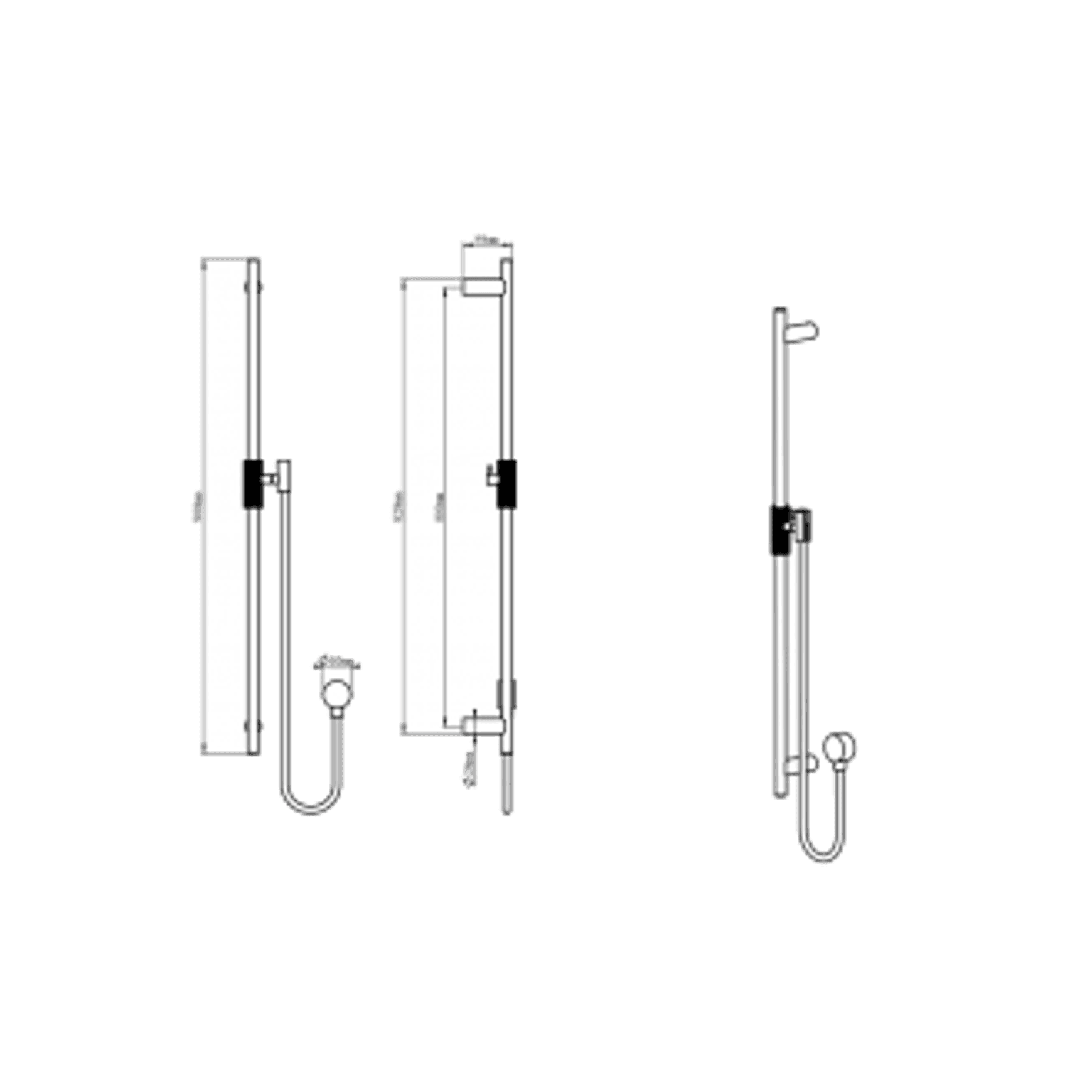 Caddence Shower Rail Brushed Brass