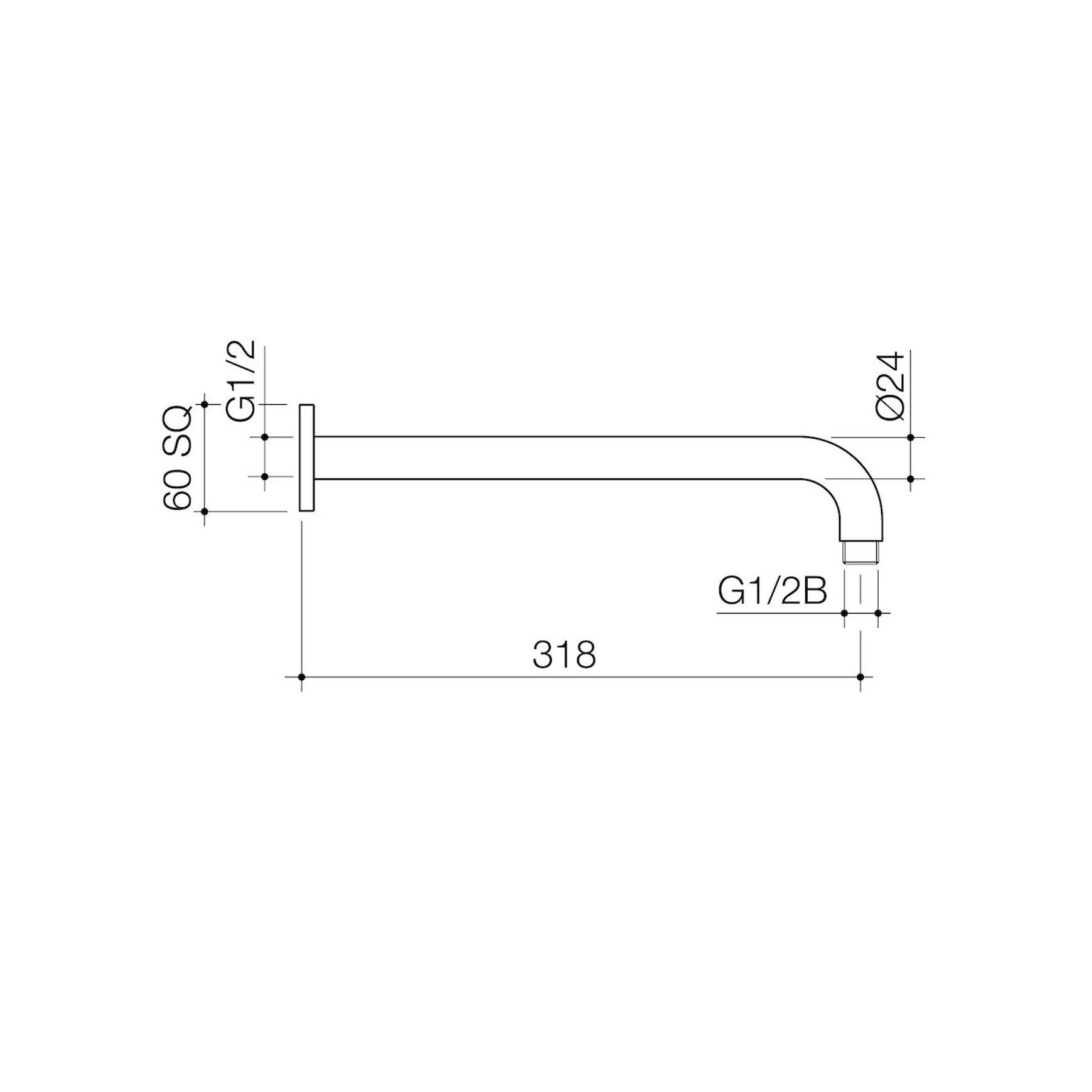 Luna Right Angle Shower Arm
