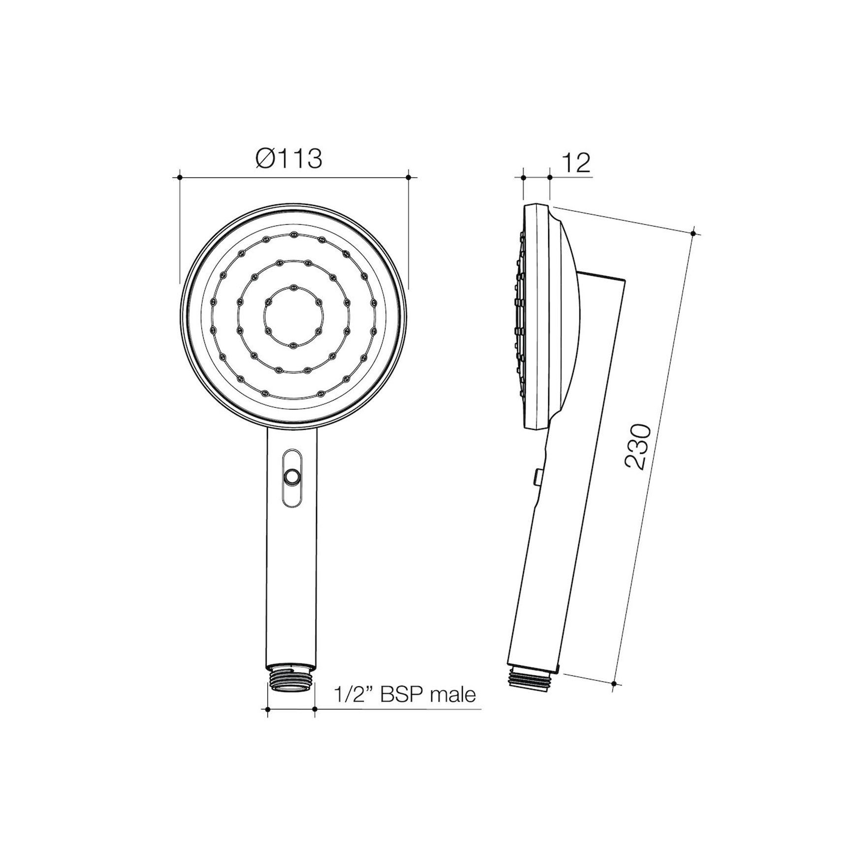 Urbane II Hand Shower Head Round