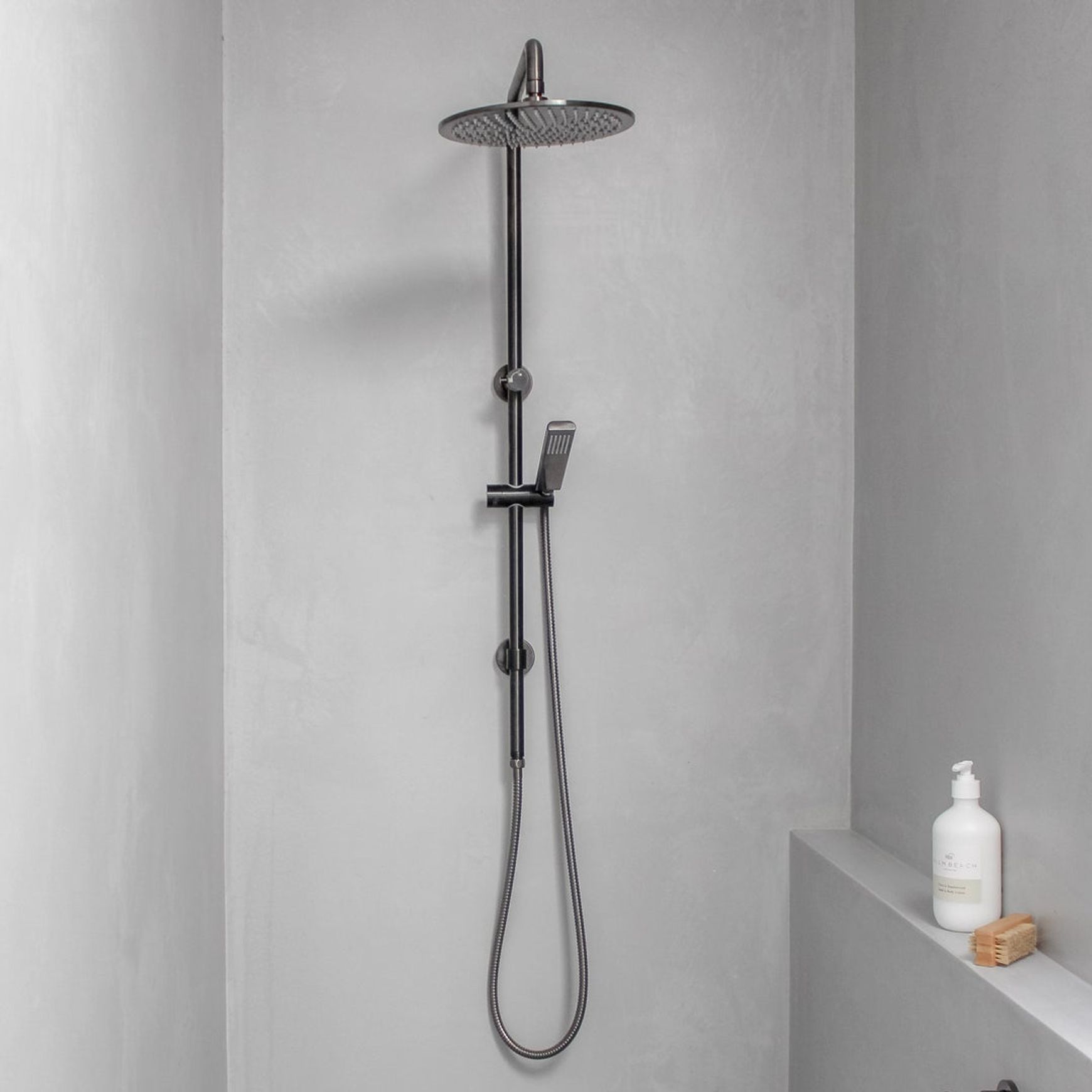Finley Shower Rail Set - Brushed Gunmetal