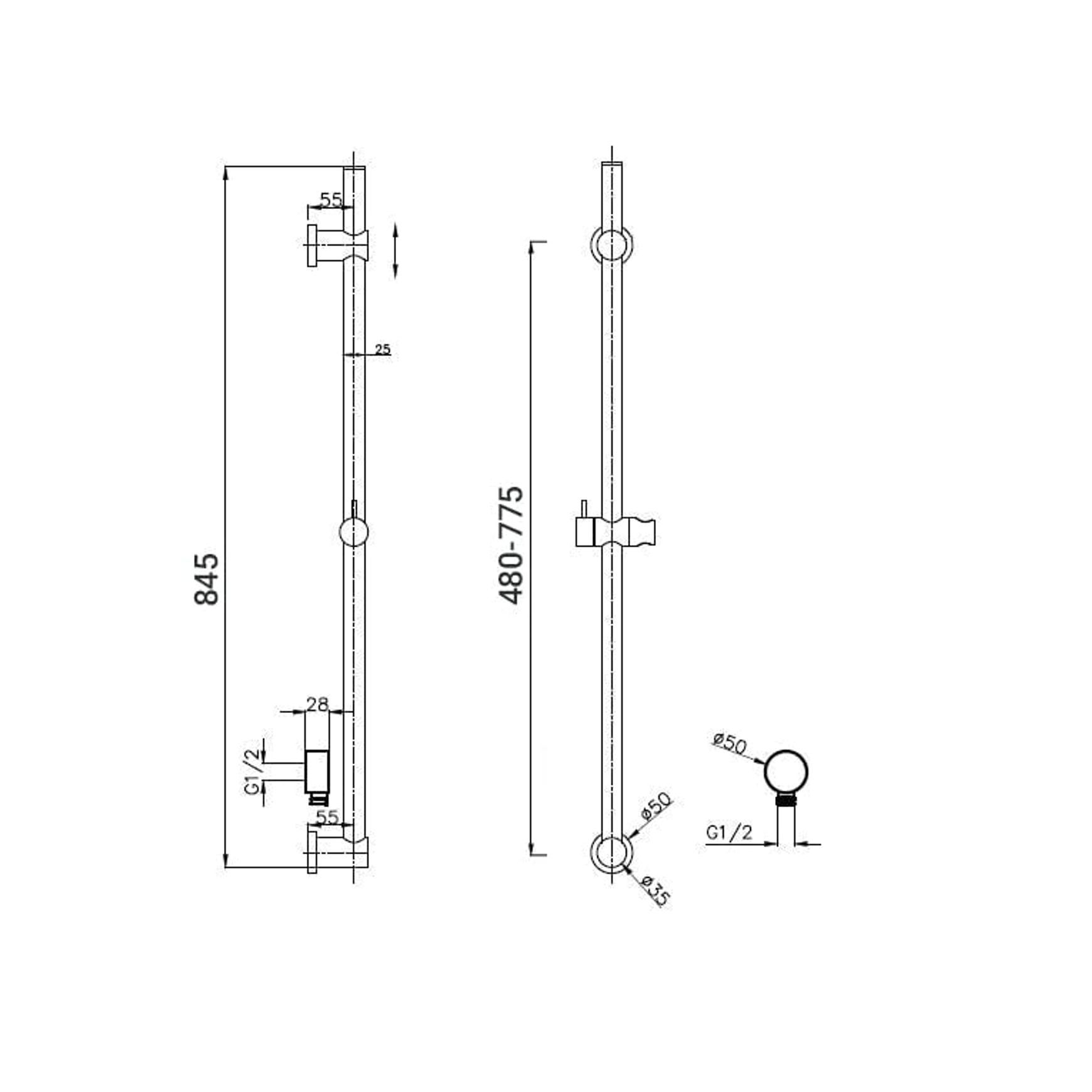 Code Lamone Round Slide Showers