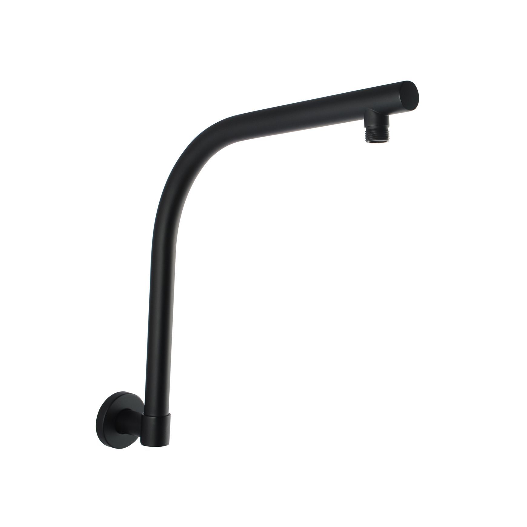 Gooseneck Square Shower Arm Matte Black