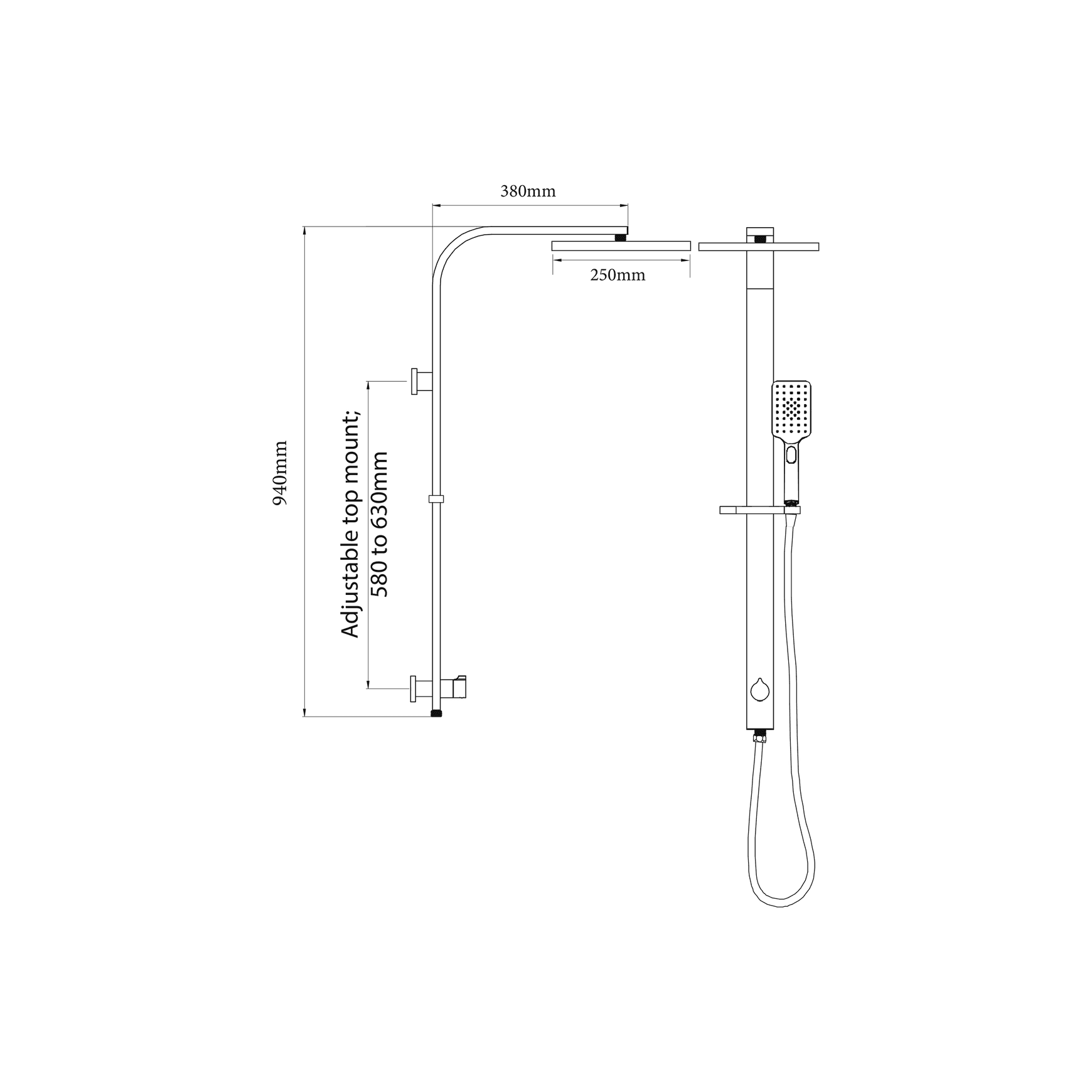 Eclipse Double Head Shower Square