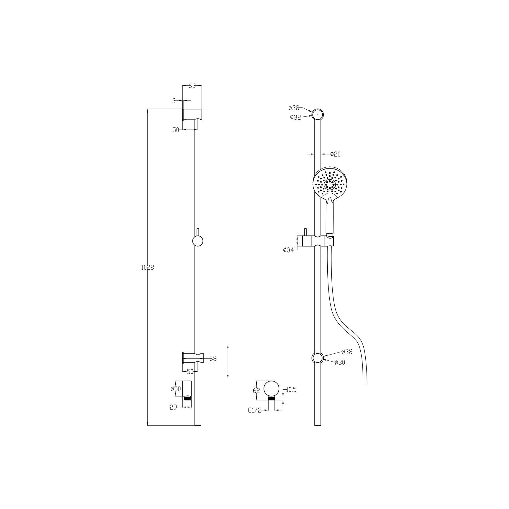 Storm 3 Function Slide Shower