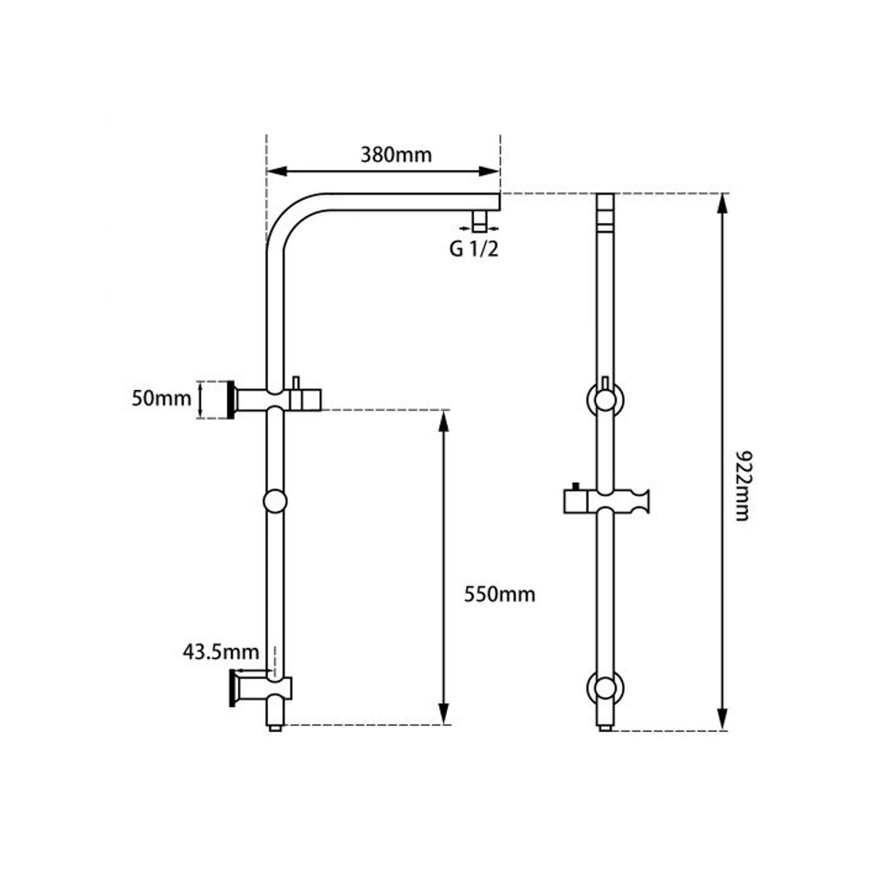Round Shower Rail Chrome