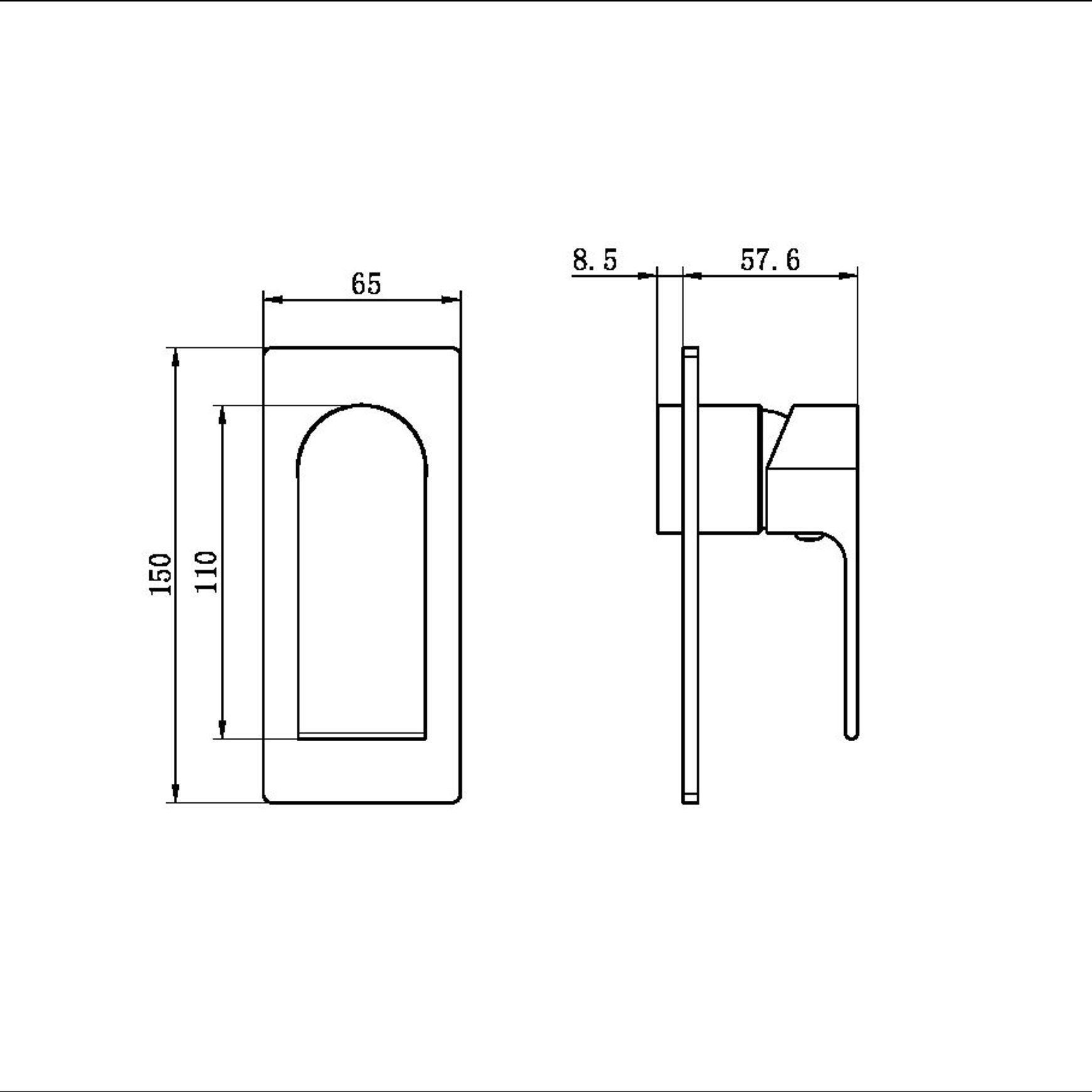 Bianca Shower Mixer Trim Kits | Brushed Nickel dimensions