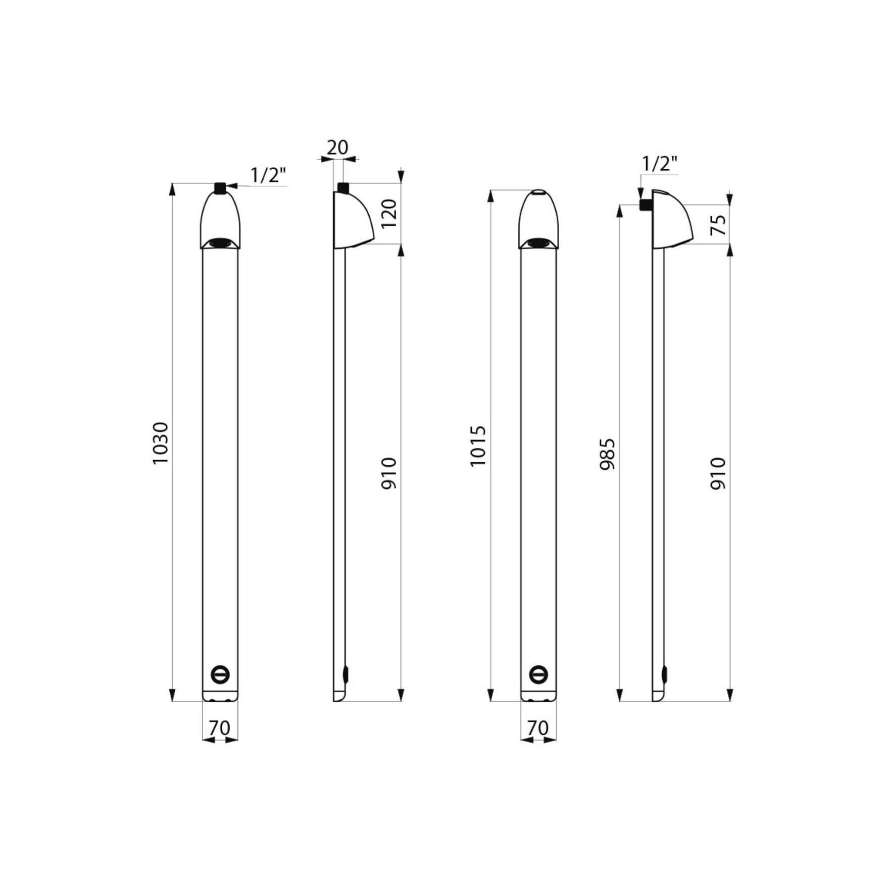 DELABIE Sporting 2 anodised shower panel - Lead free*