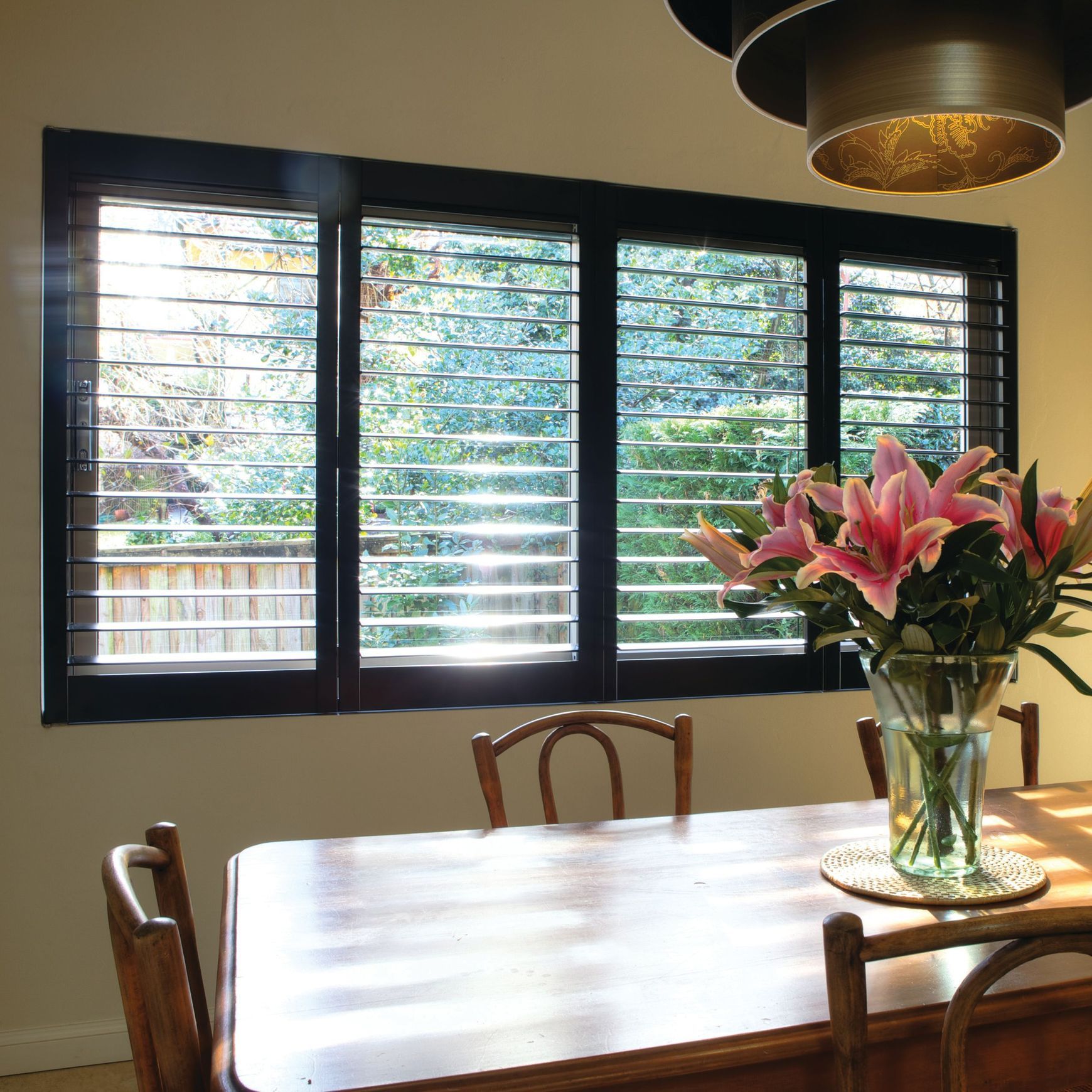 Ambience Hardwood Shutter Stained | Shutter Systems