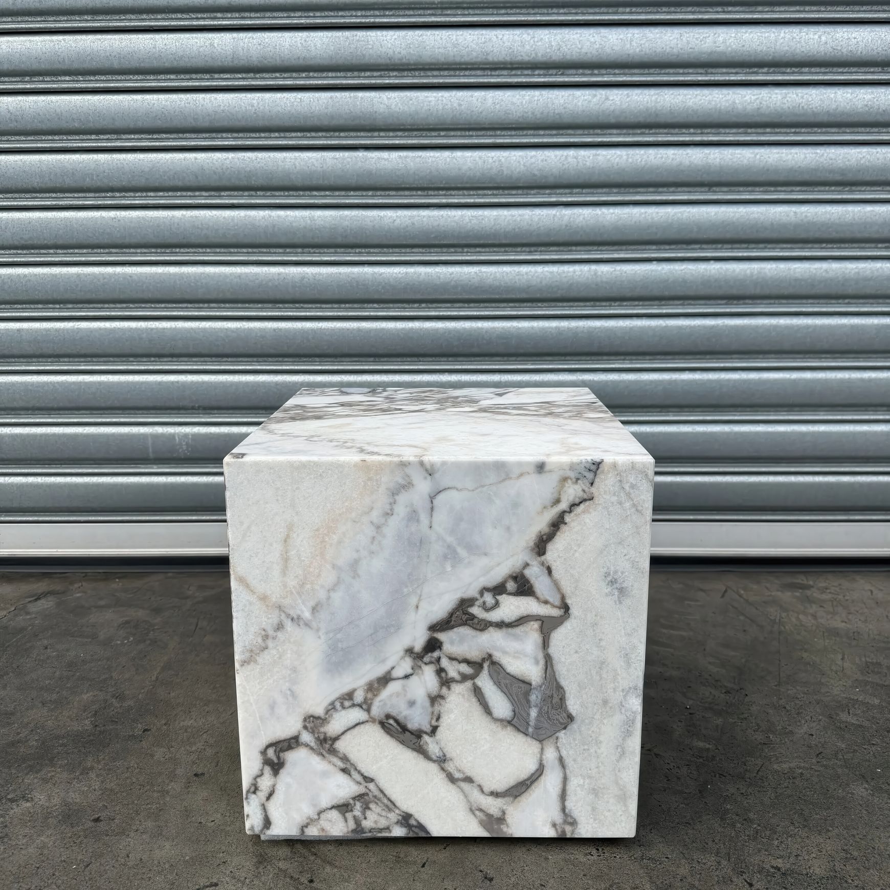 Cube Side Table -Milky Bleu Marble | Natural Stone Co.