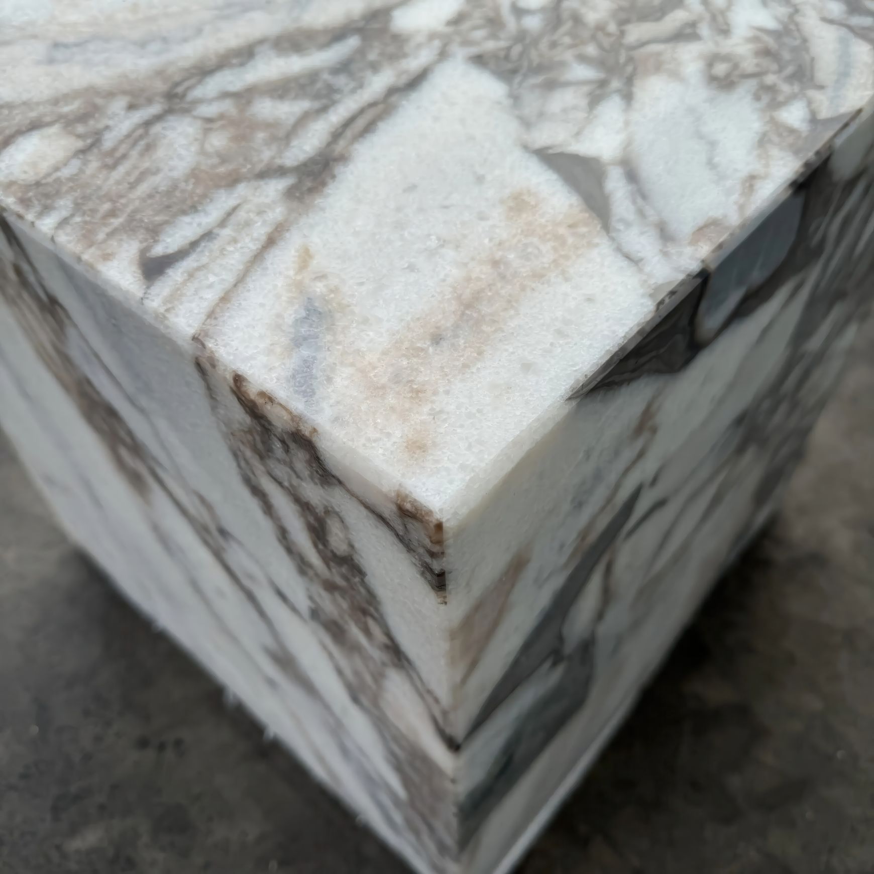 Cube Side Table -Milky Bleu Marble | Natural Stone Co.
