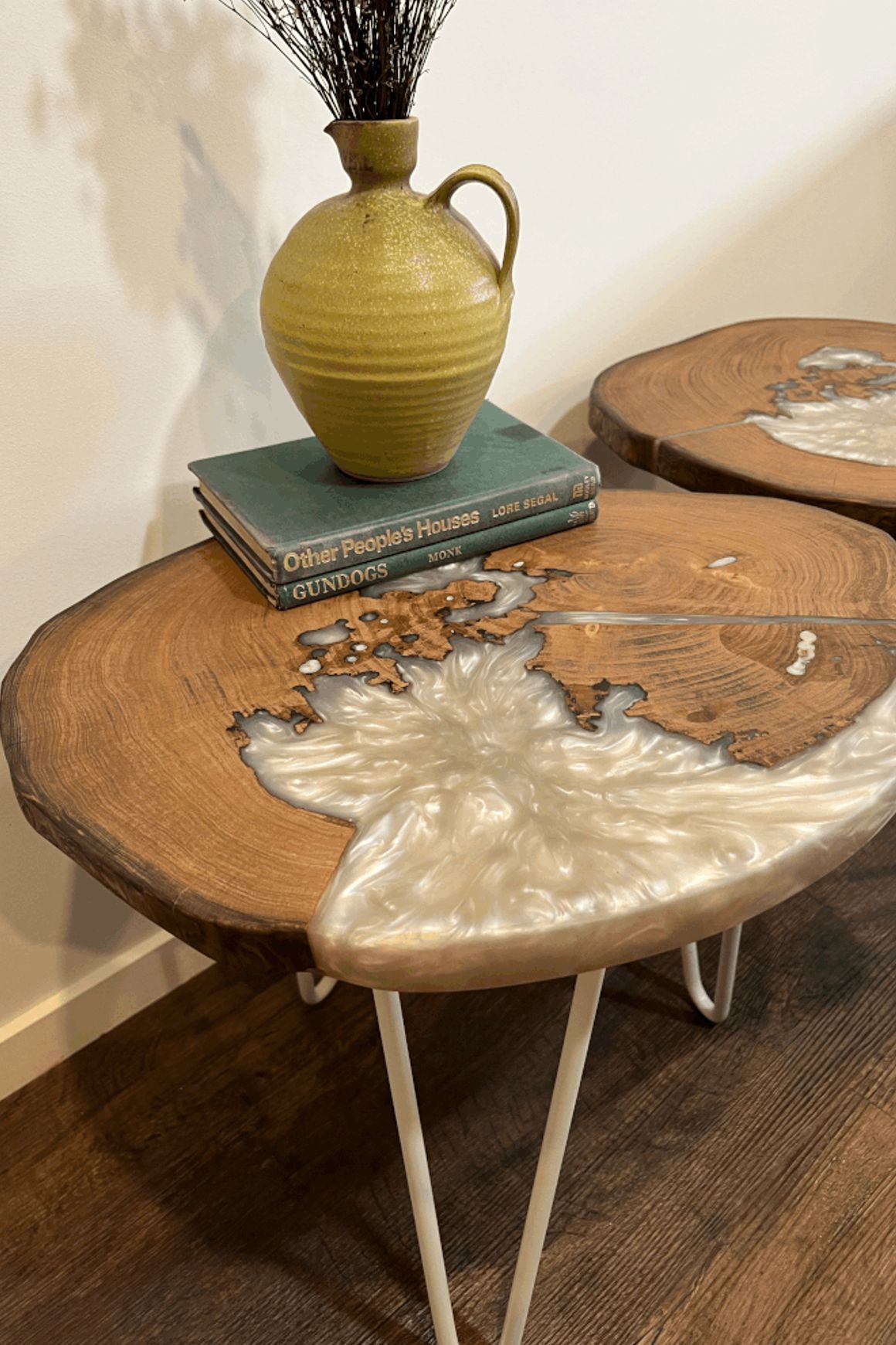 Bespoke Side Tables — Macrocarpa & Epoxy