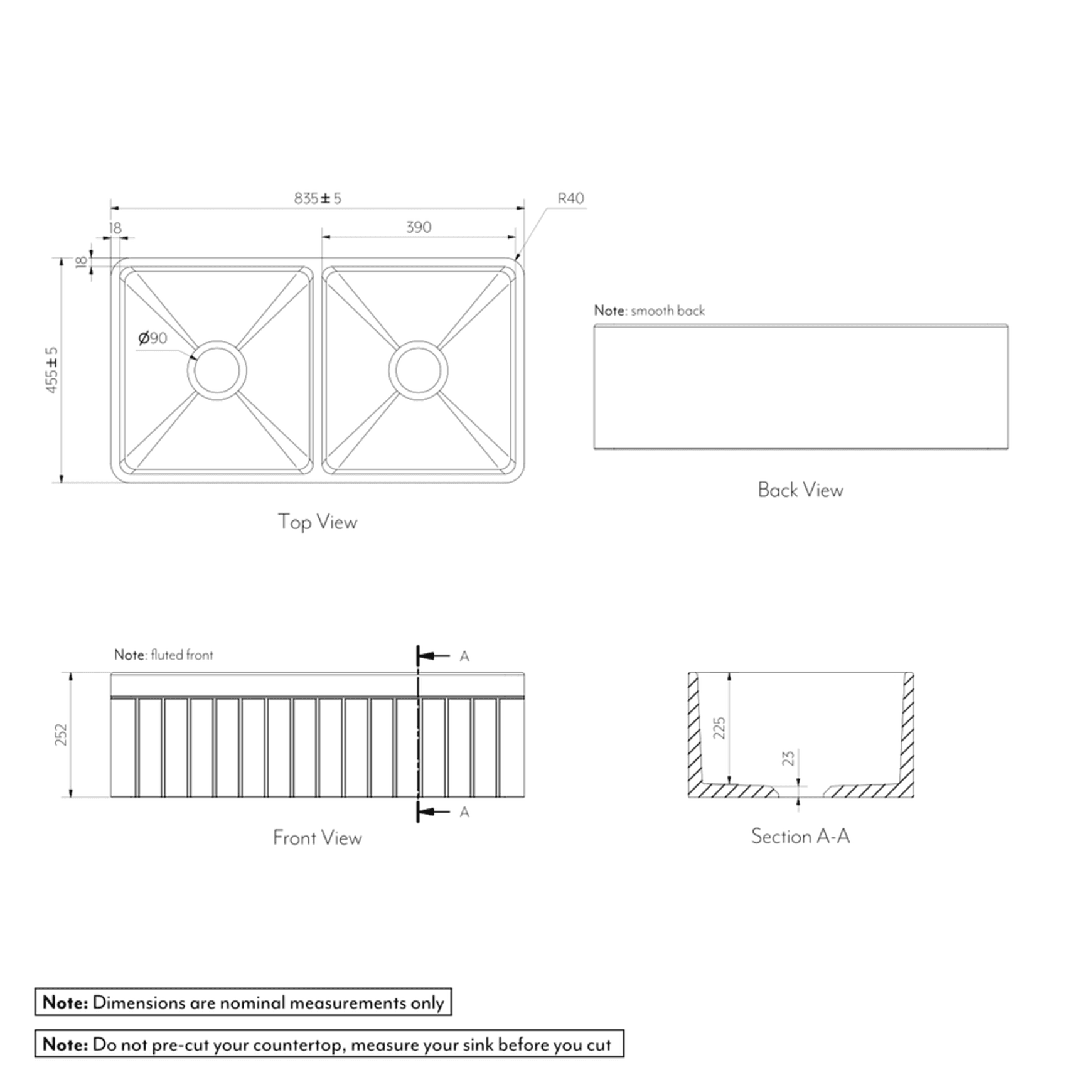 Hartley Double Farmhouse Fireclay Sink