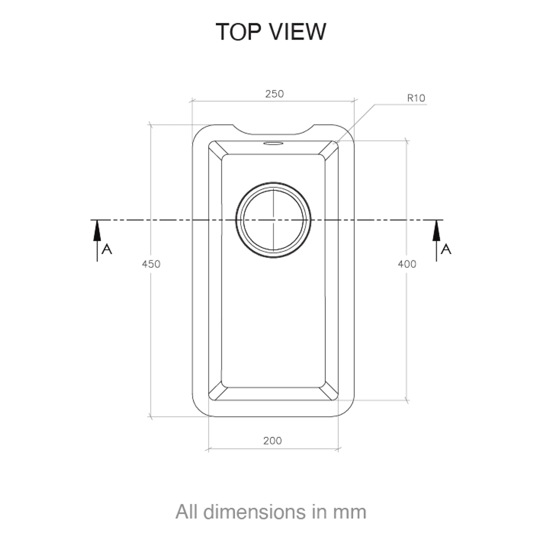 9910 Integrated Sink dimensions