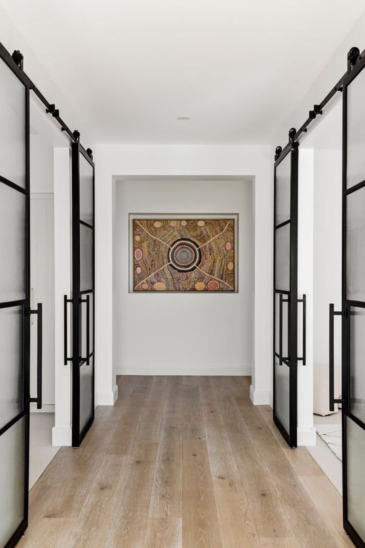 Steel Frame Glass Barn Sliding Doors - Galvanised FPS50