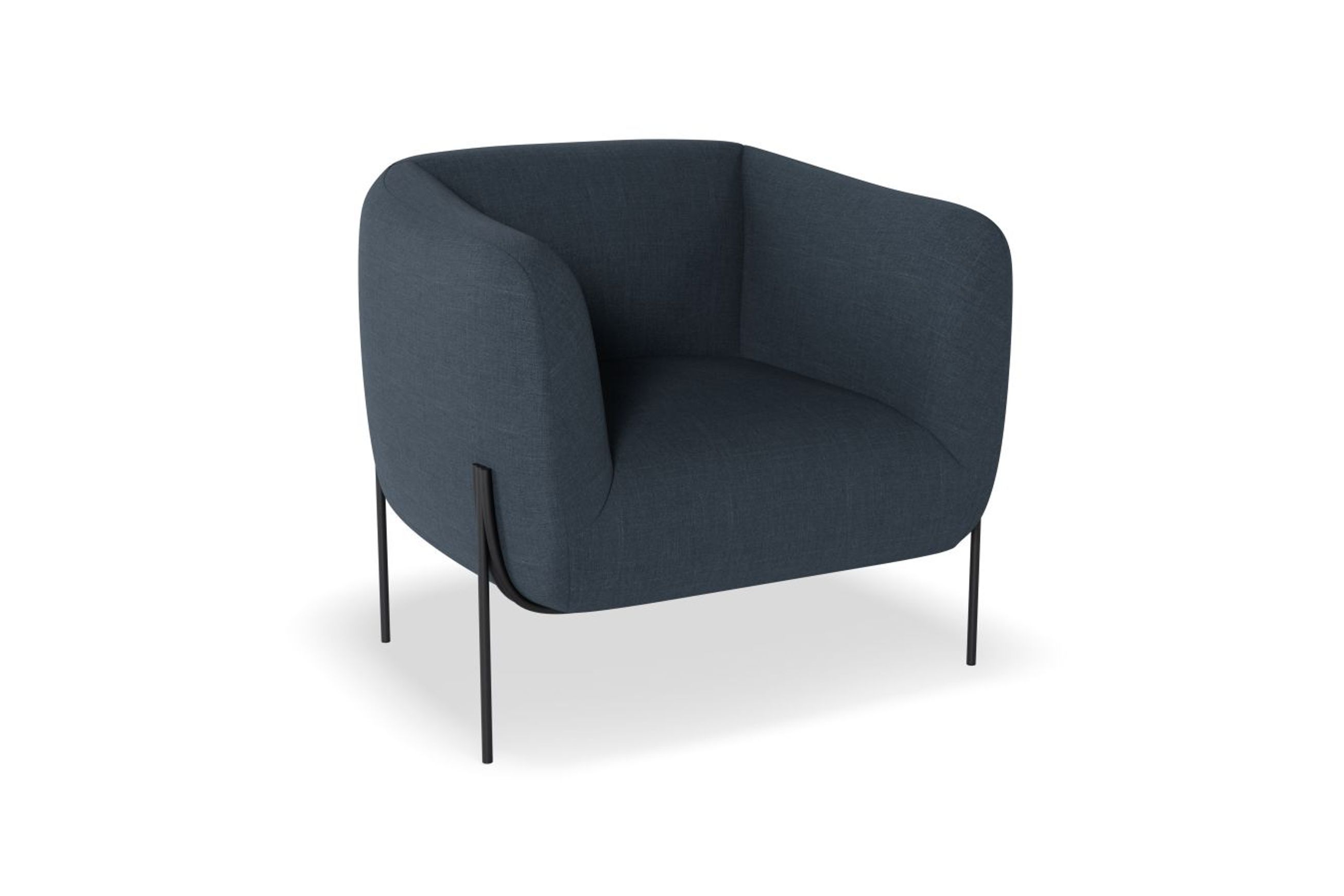 Belle Lounge Chair -Midnight Blue w Brushed Matt Bronze