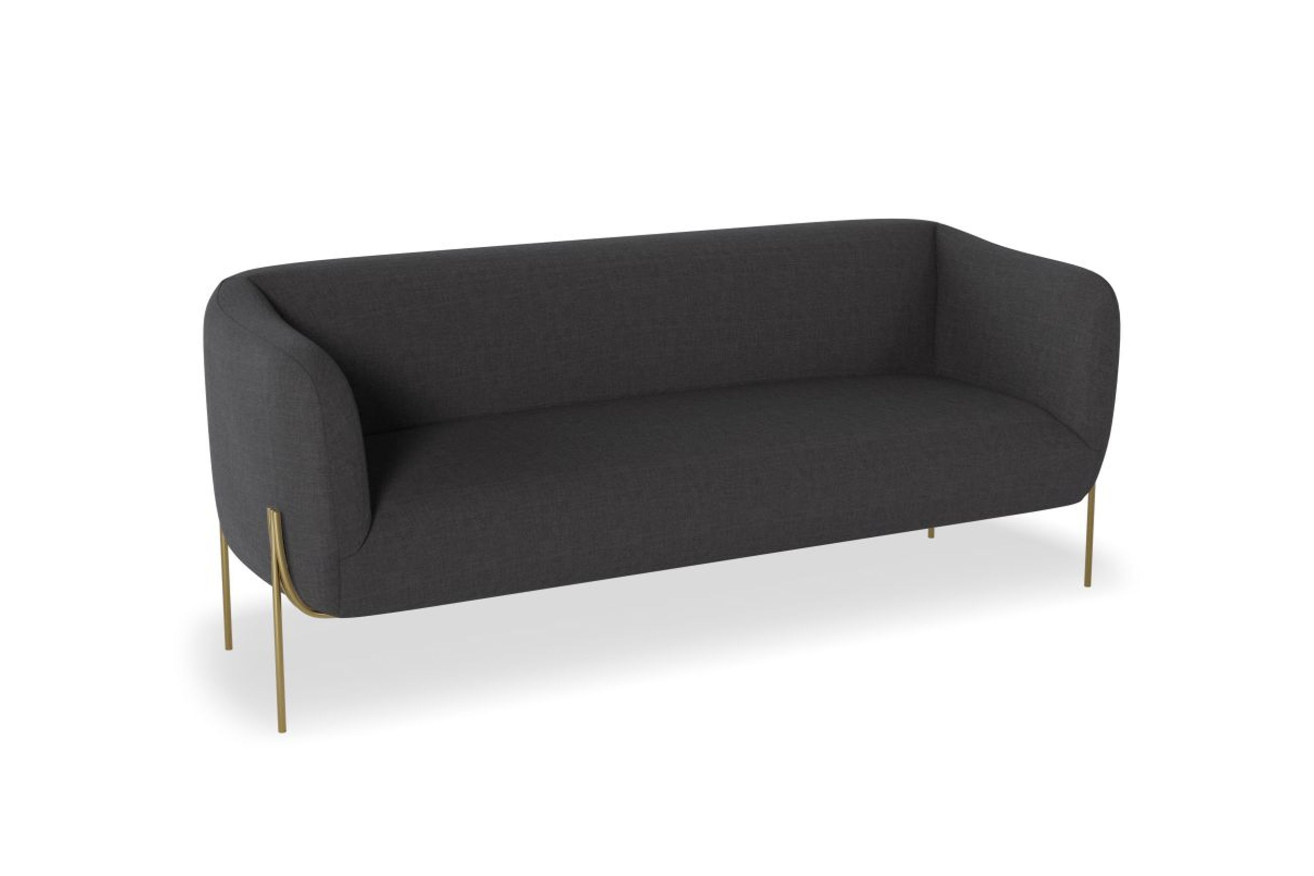 Belle 2.5 Seater Sofa -Storm Grey w Brushed Matt Bronze