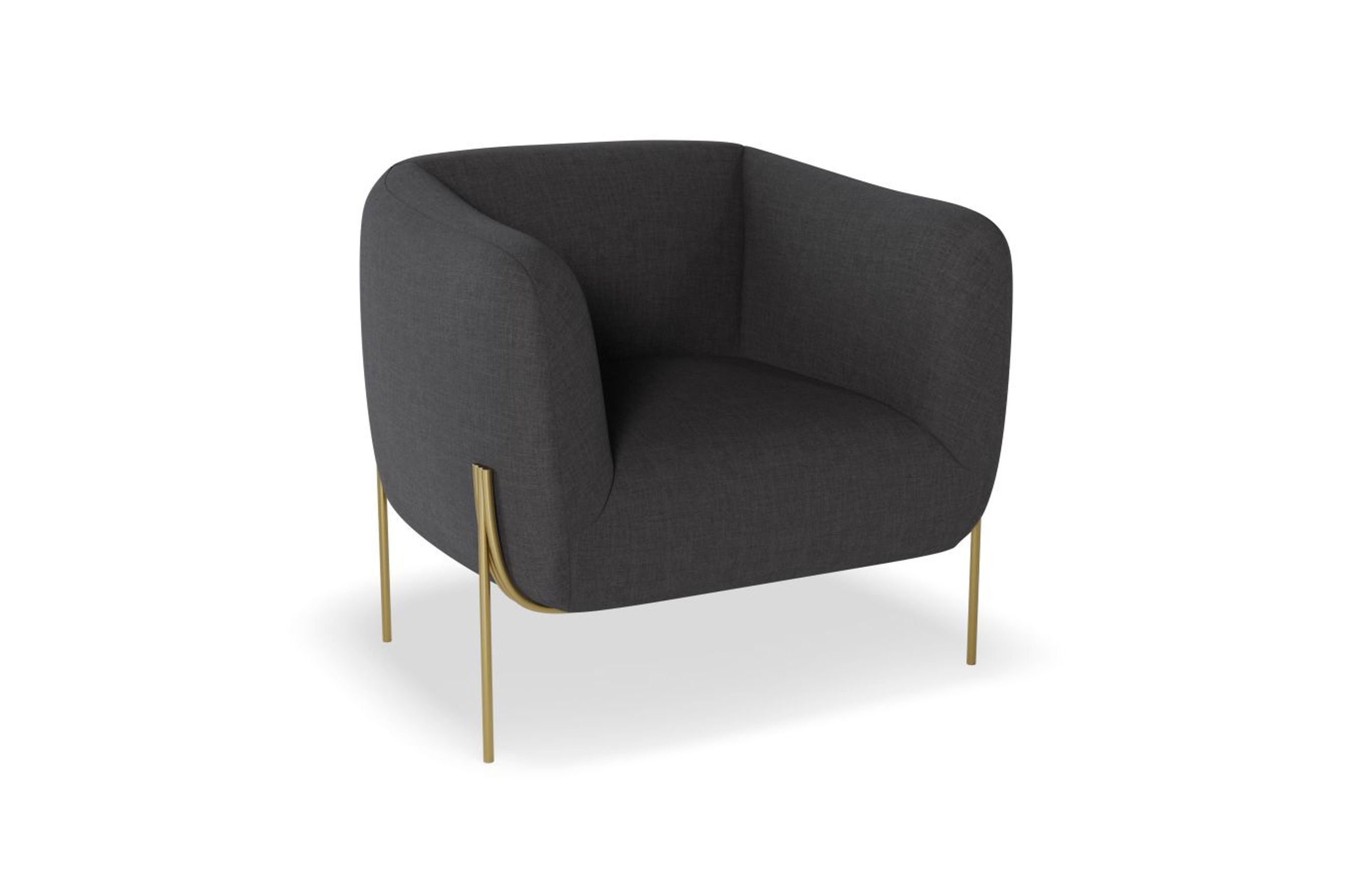 Belle Lounge Chair - Storm Grey - Matt Black Legs