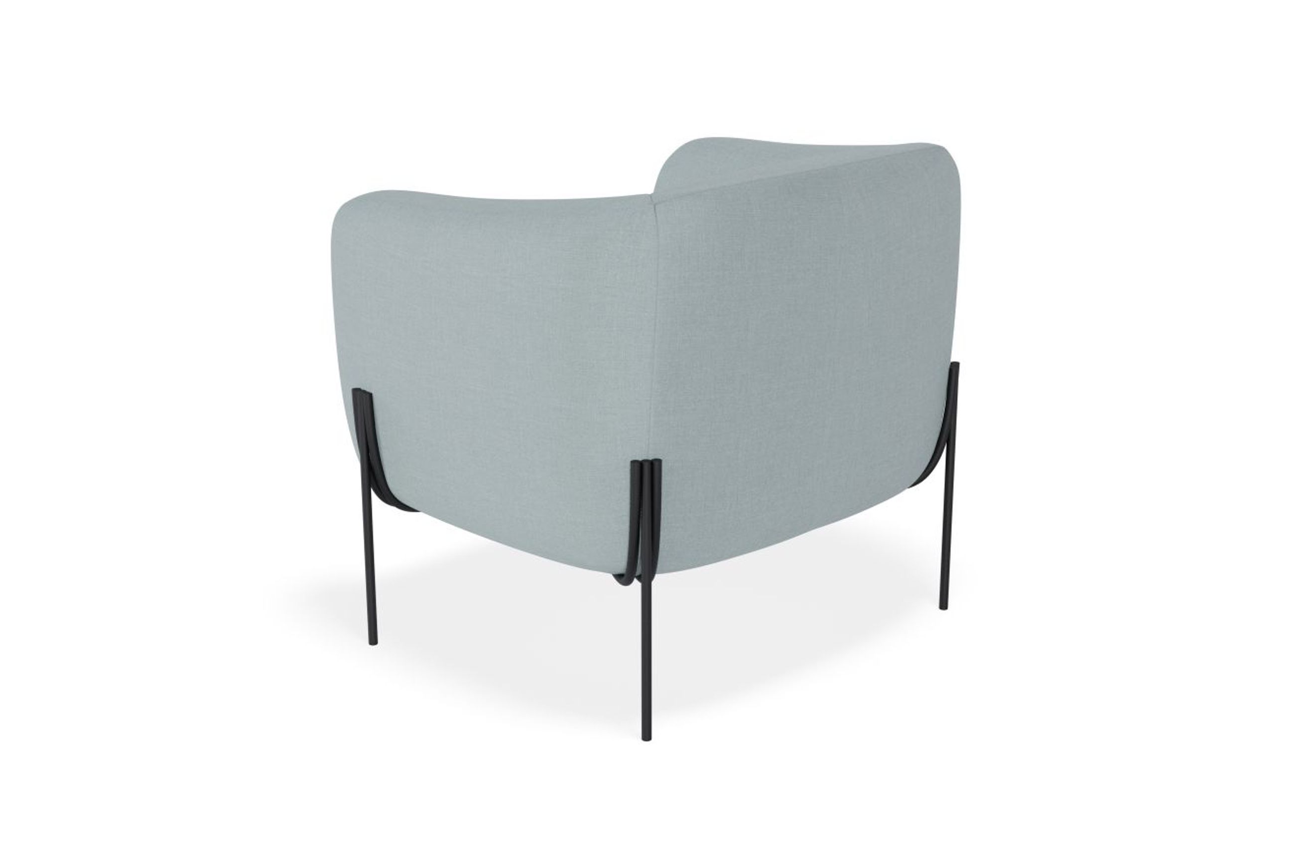 Belle Lounge Chair - Sky Blue -Brushed Matt Bronze Legs