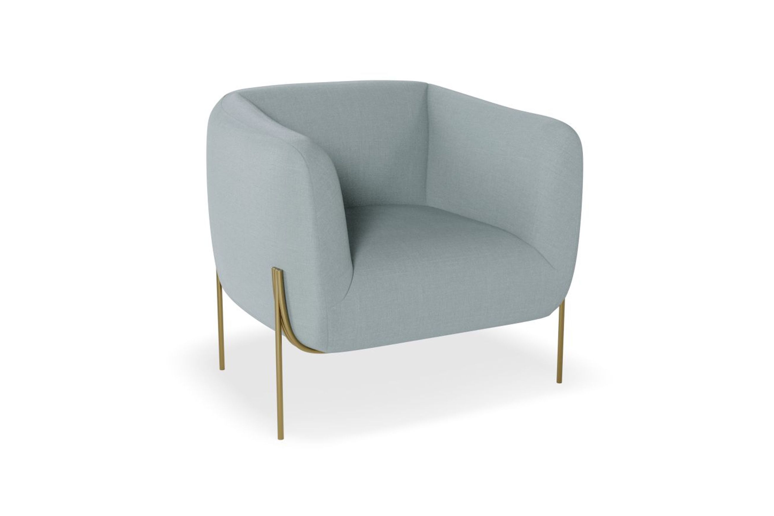 Belle Lounge Chair - Sky Blue - Matt Black Legs