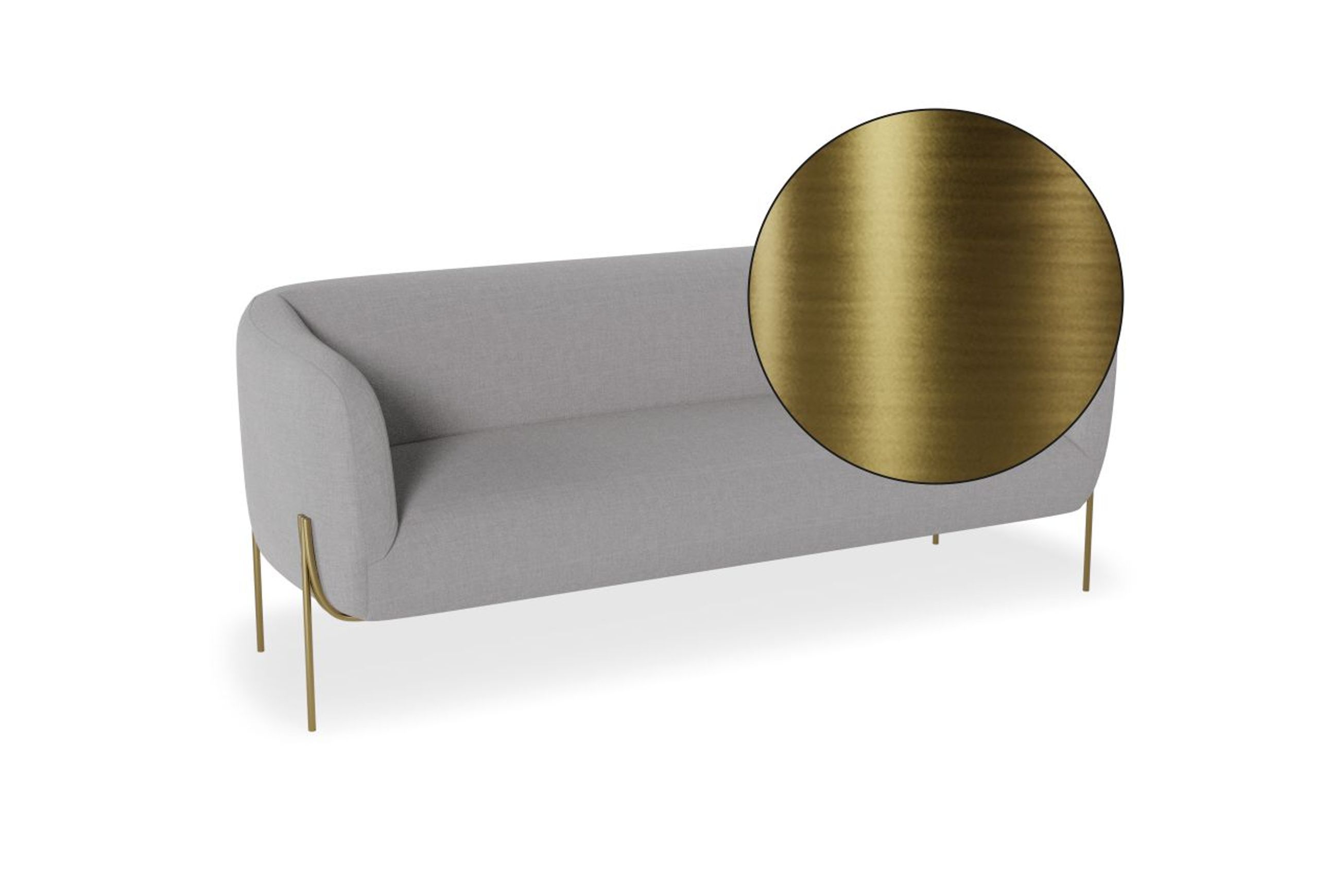 Belle 2.5 Seater Sofa - Cloud Grey - Matt Black Legs