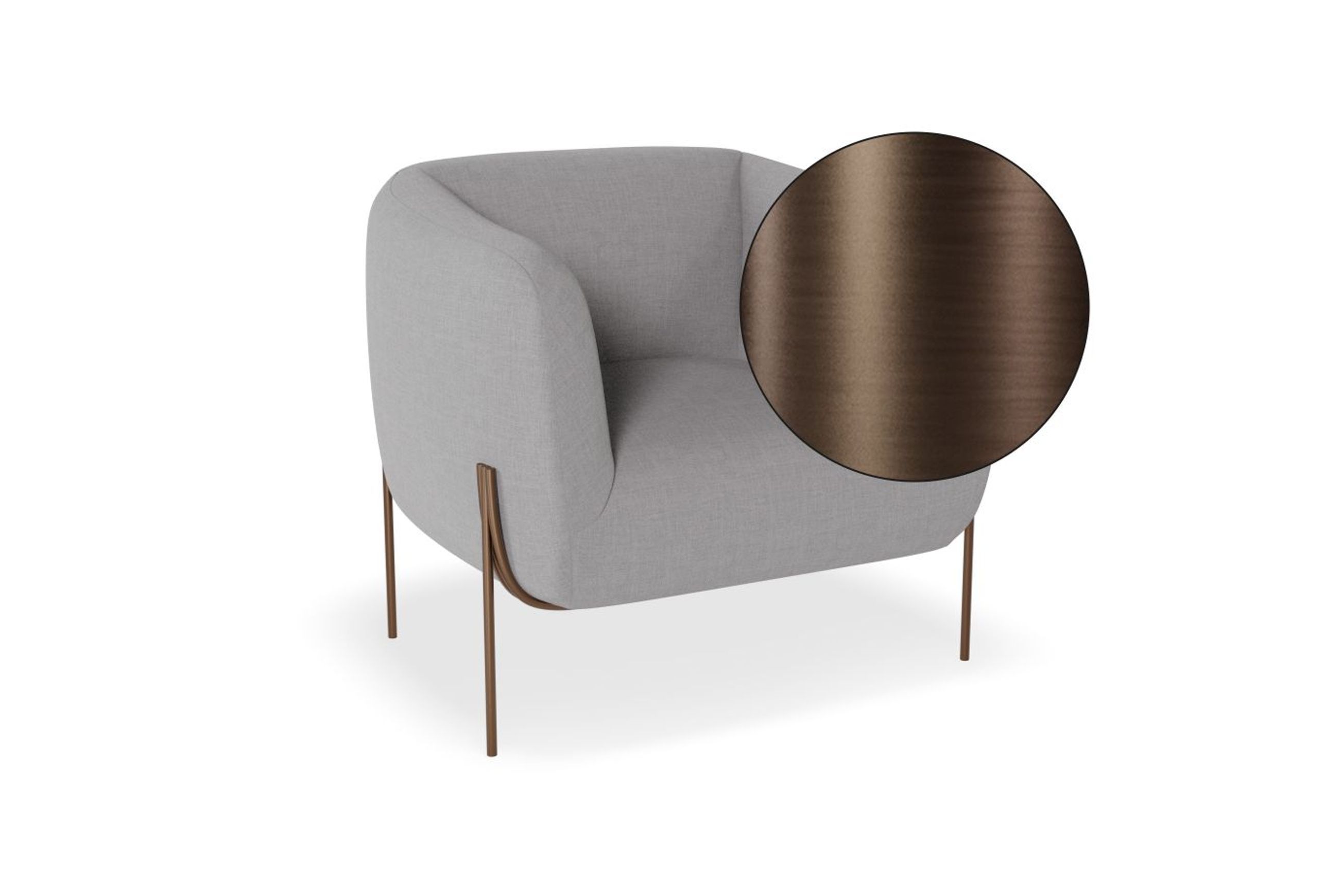 Belle Lounge Chair - Cloud Grey - Matt Black Legs
