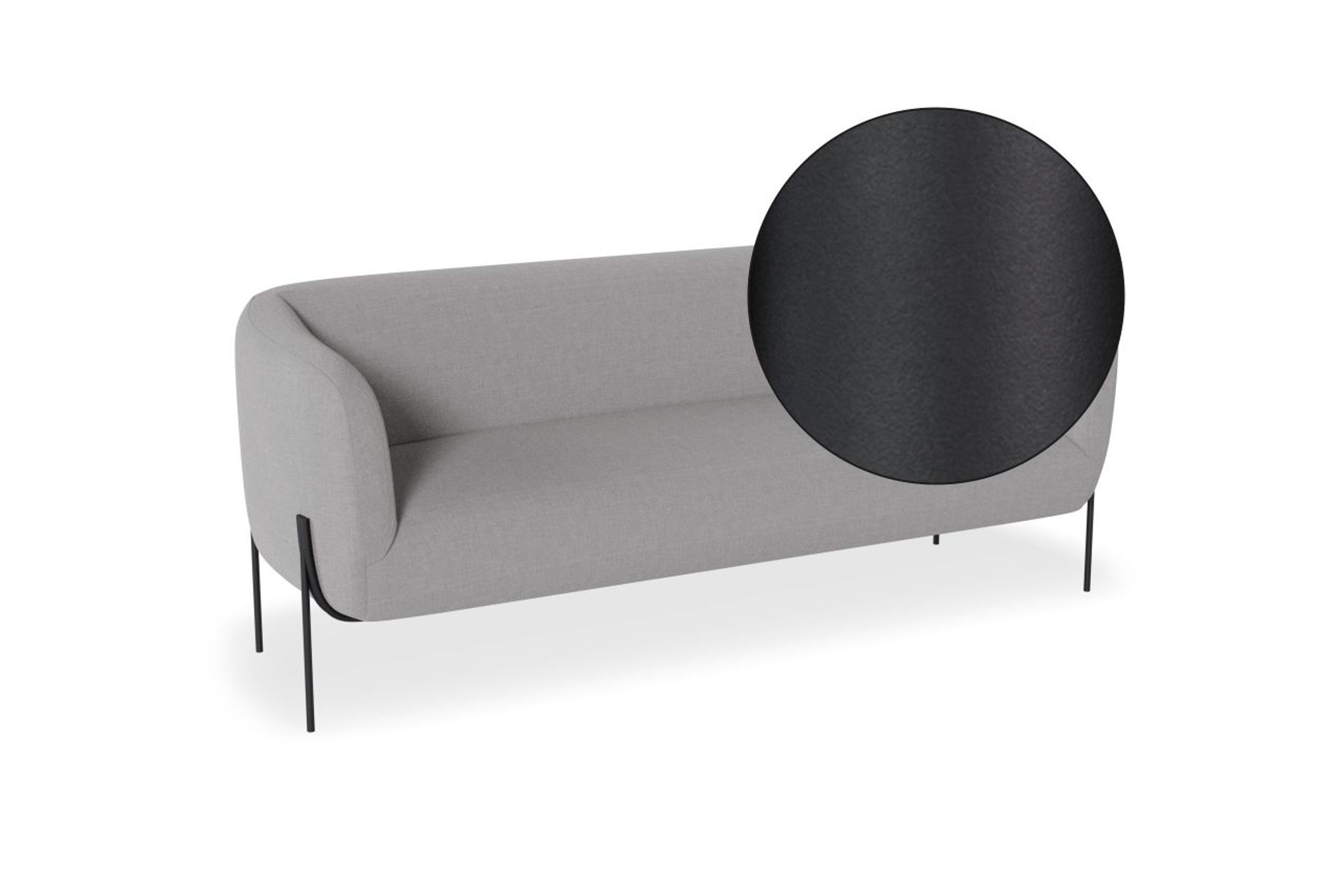 Belle 2.5 Seater Sofa -Cloud Grey w Brushed Matt Bronze