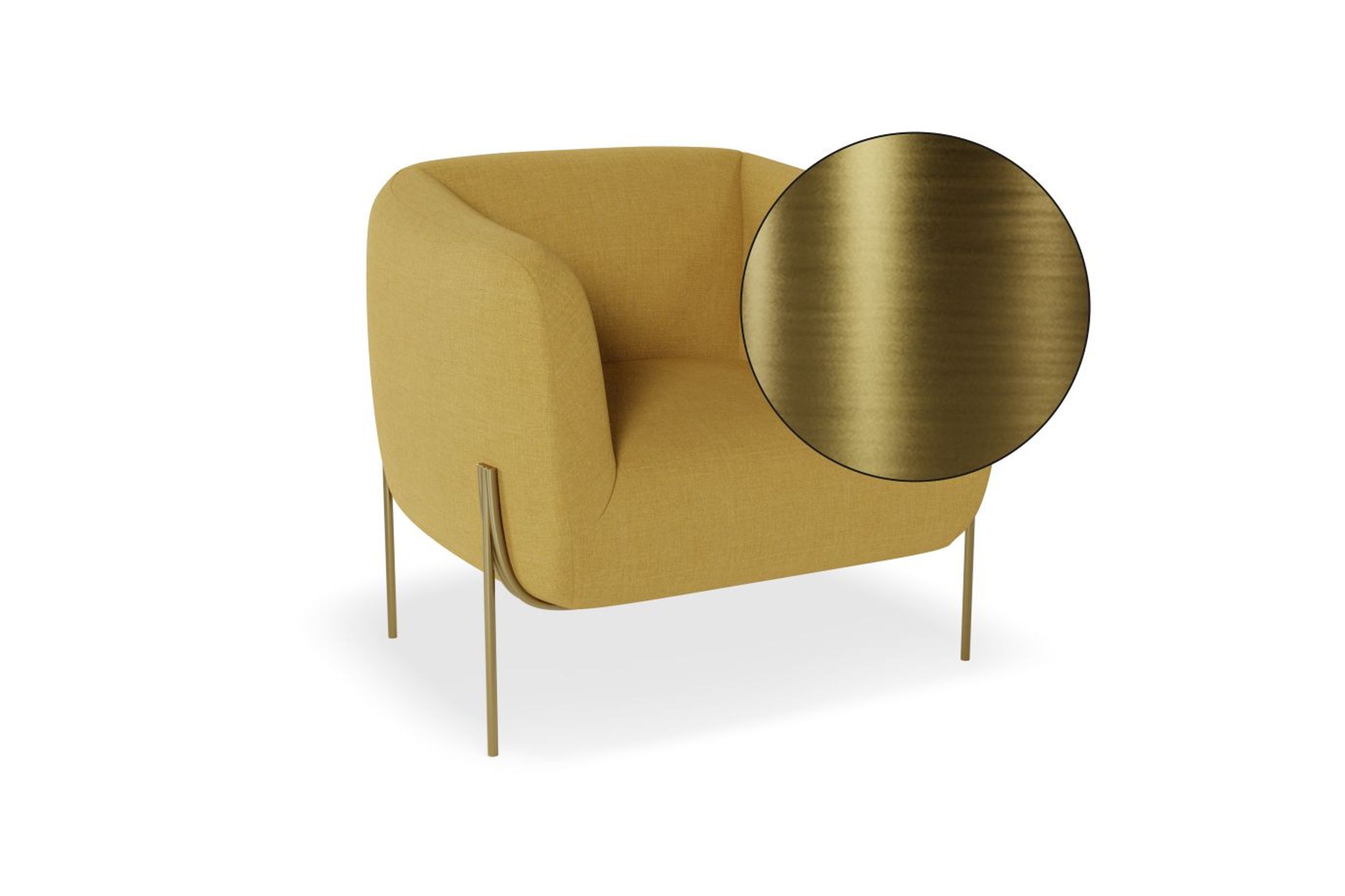 Belle Lounge Chair - Tuscan Yellow - Matt Black Legs