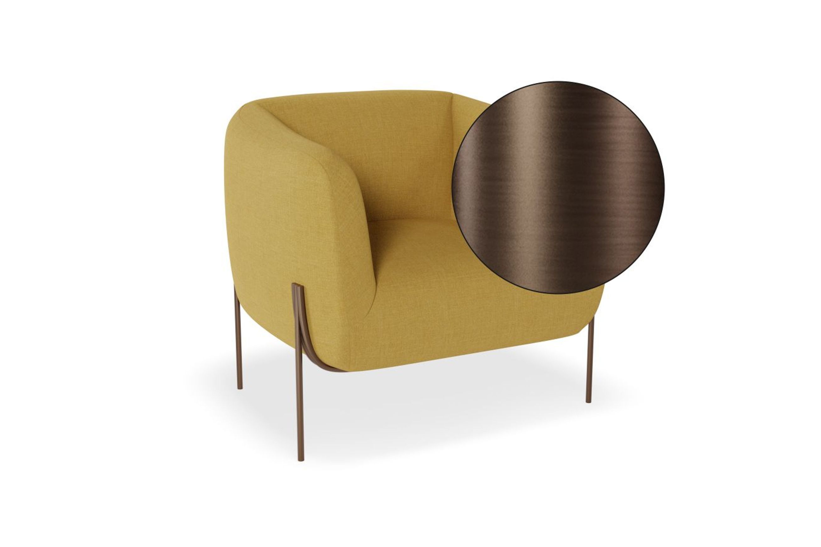 Belle Lounge Chair - Tuscan Yellow - Matt Black Legs