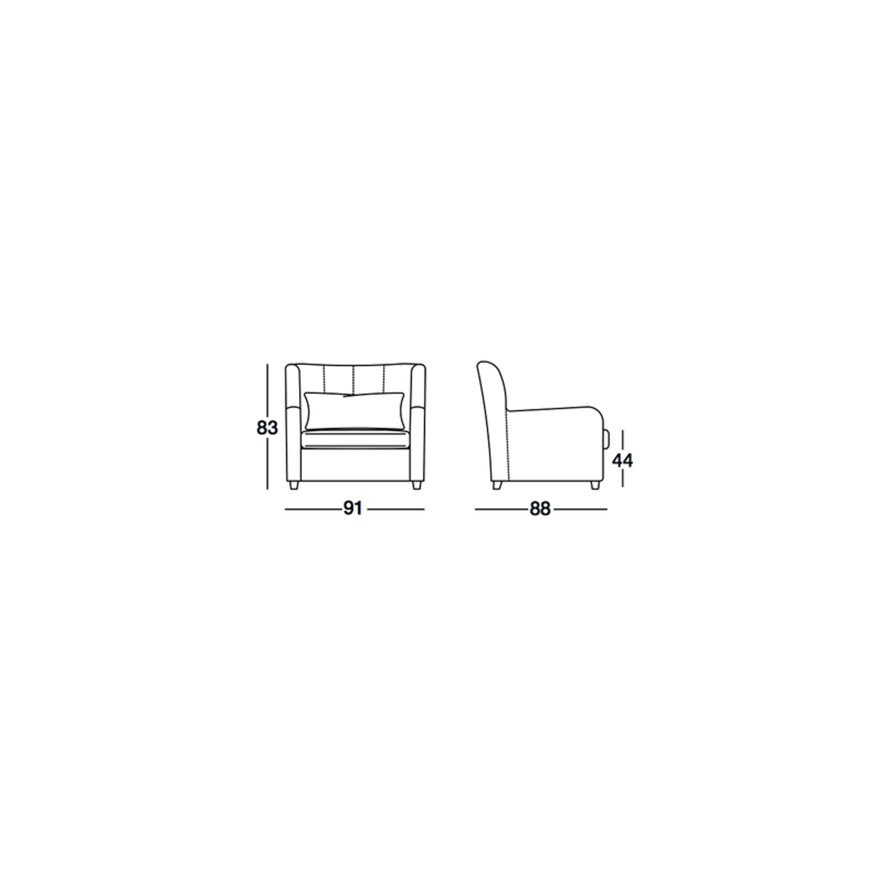 Big Mimilla Armchair dimensions